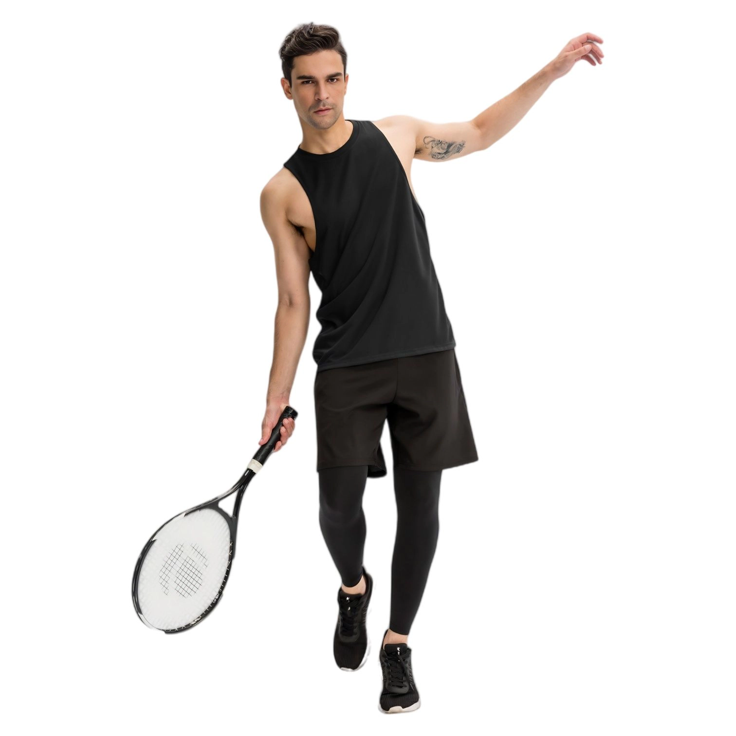 Anna-Kaci Men's Muscle Workout Tank Top with Deep Armholes and Lightweight Breathable Fabric