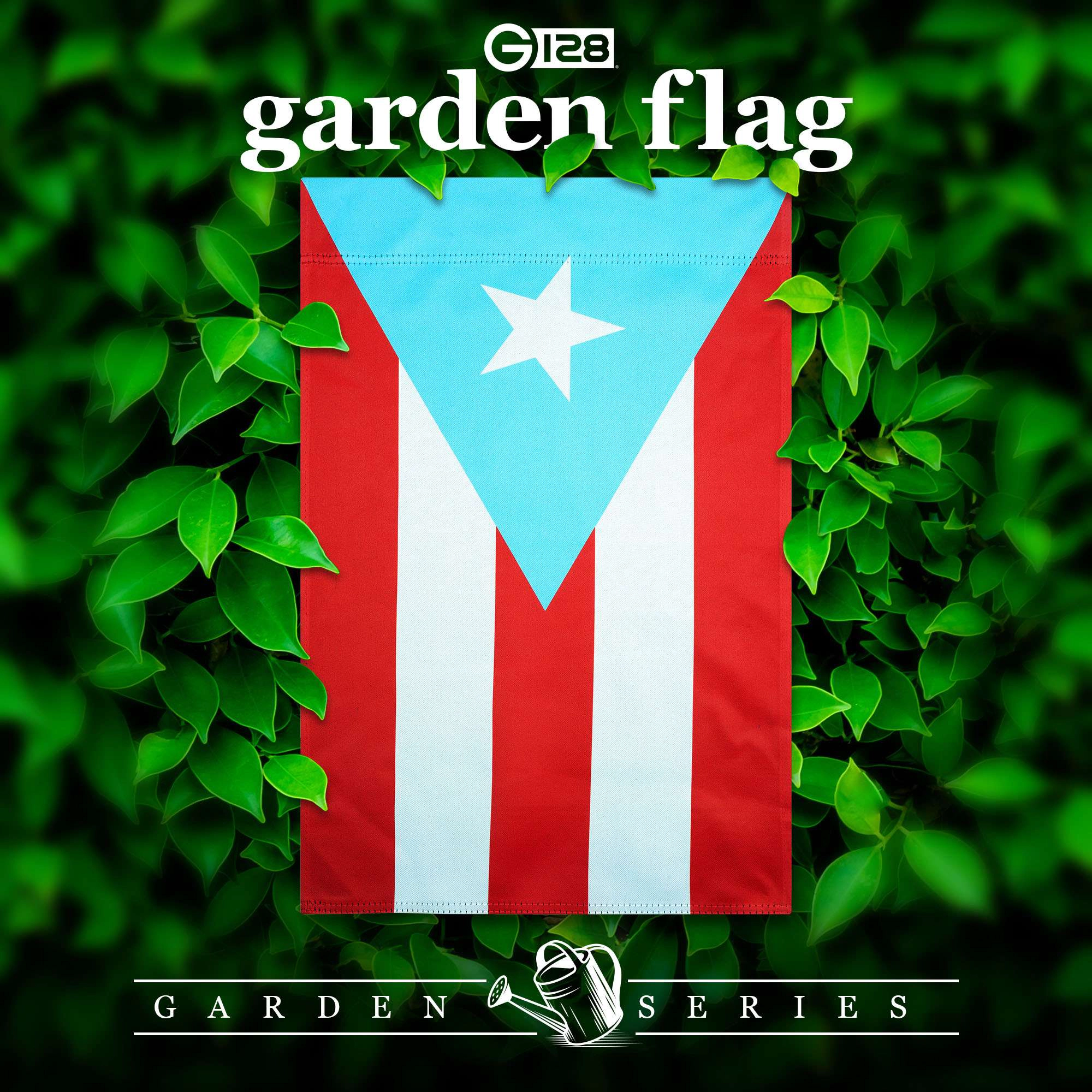 G128 Puerto Rico Light Blue Garden Flag 12x18in Double-Sided Blockout Polyester