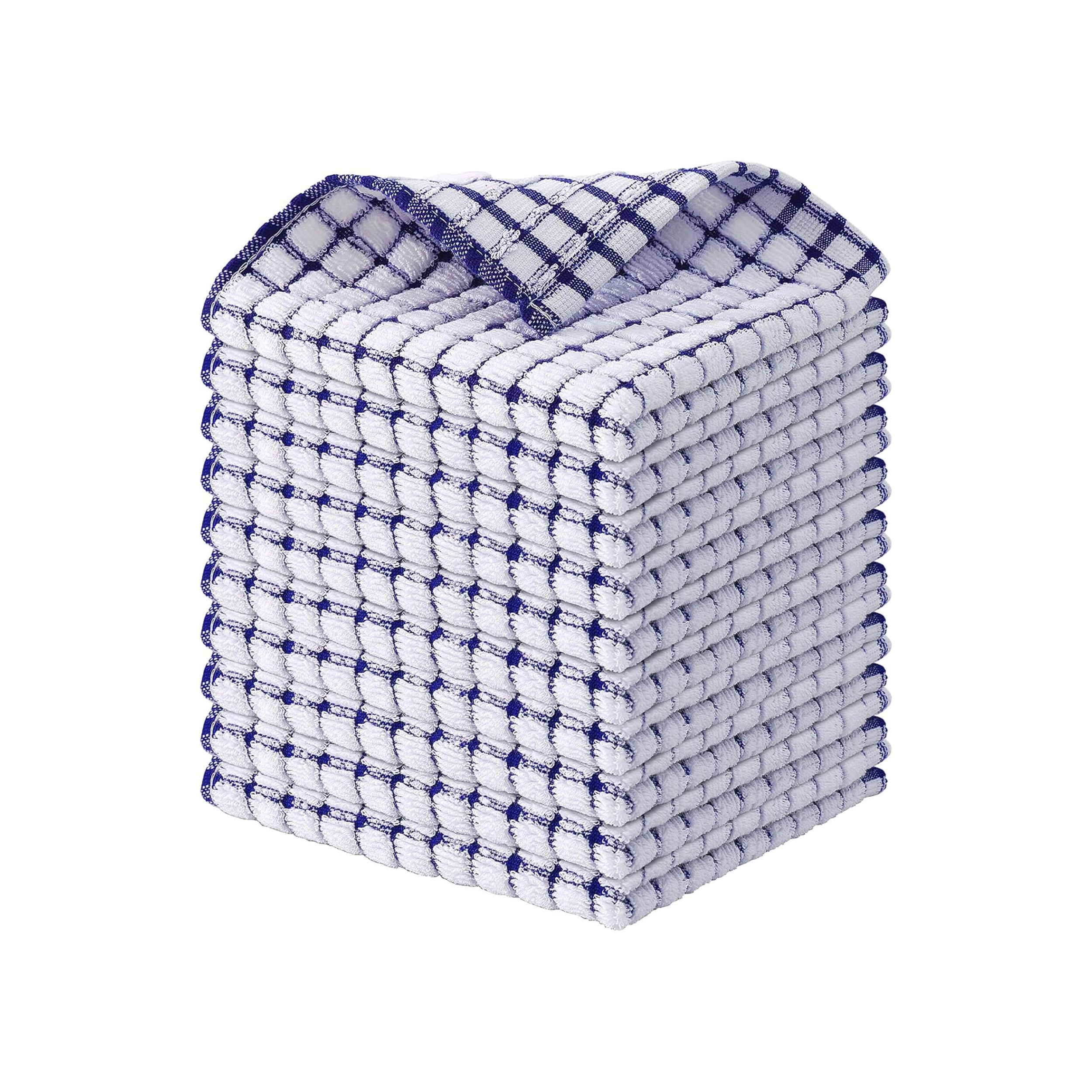 Stock Preferred Pack of 10 Cotton Absorbent Kitchen Dish Cloths 12x12 Inch