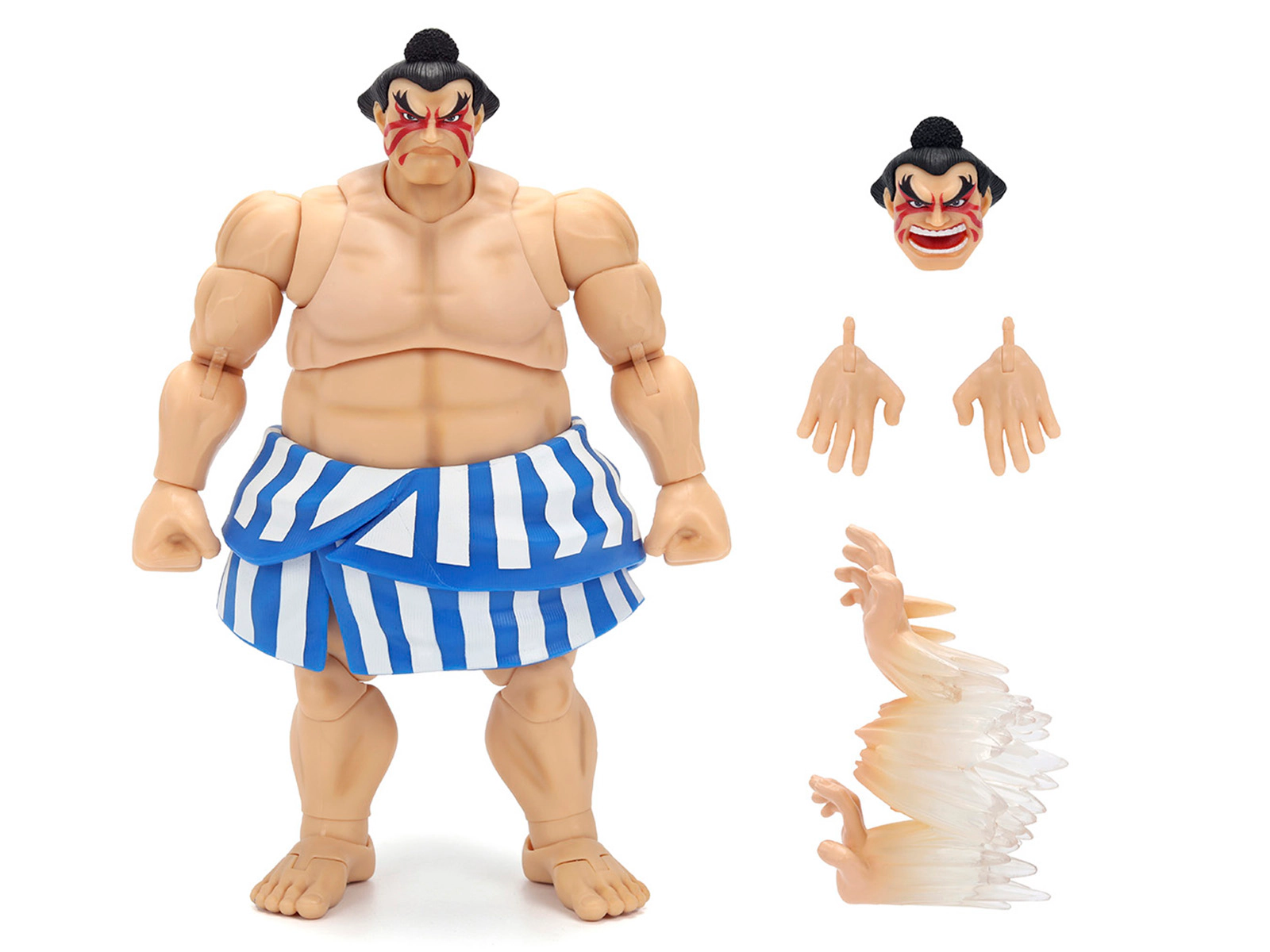 Jada E. Honda 6.5" Moveable Figure with Accessories and Alternate Head and Hands "Ultra Street Fighter II: The