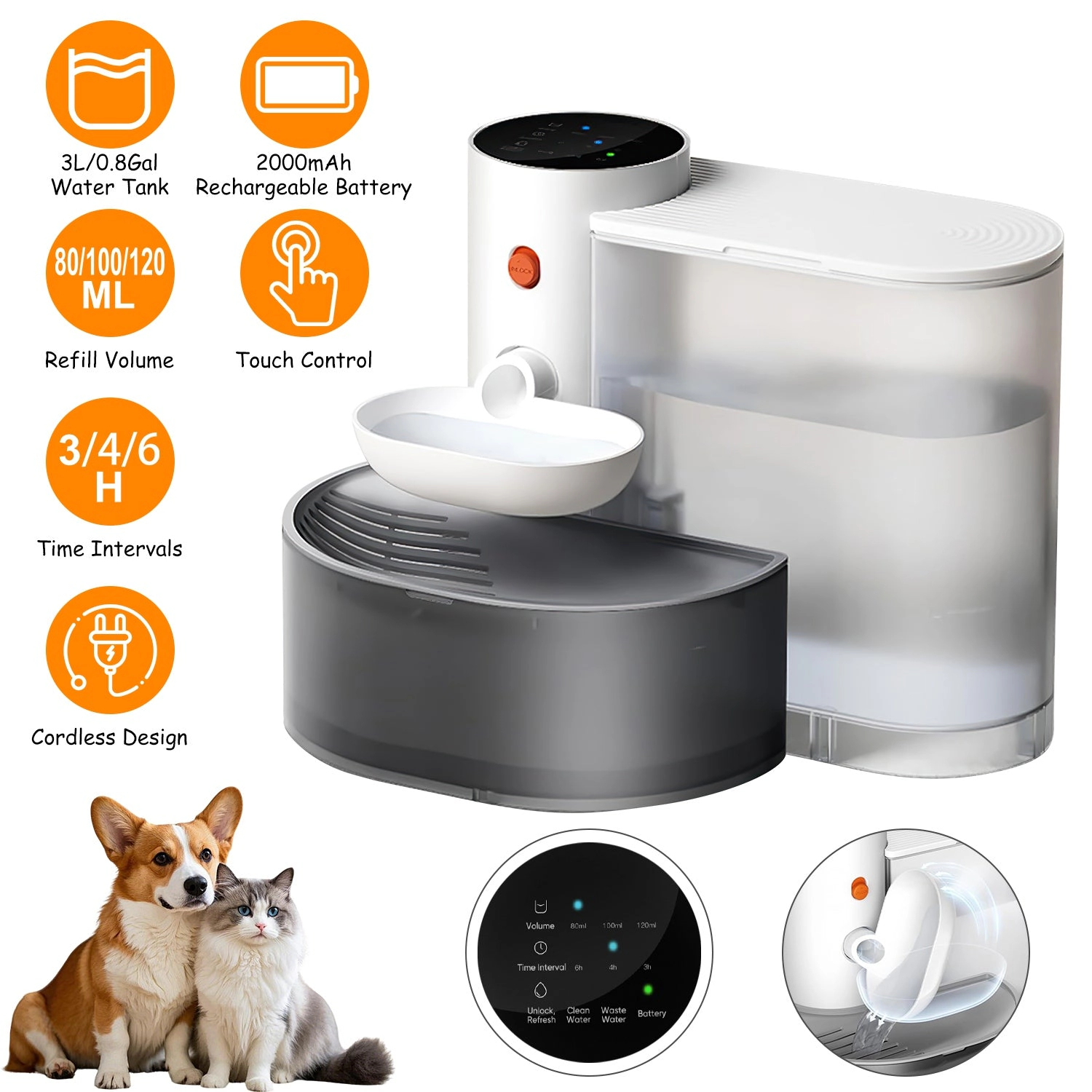 GBruno Self-Refilling Smart Pet Water Fountain