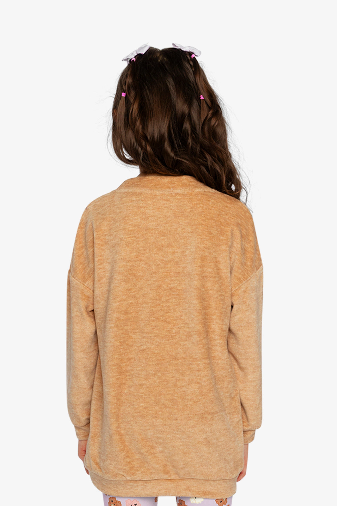 Deux par Girls Textured Poodle Appliqué Brushed Velour Tunic