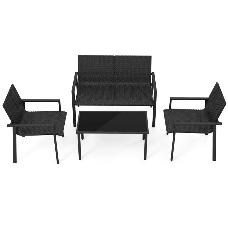 Hivvago 4 Pieces Patio Furniture Set With Heavy Duty Galvanized Metal Frame