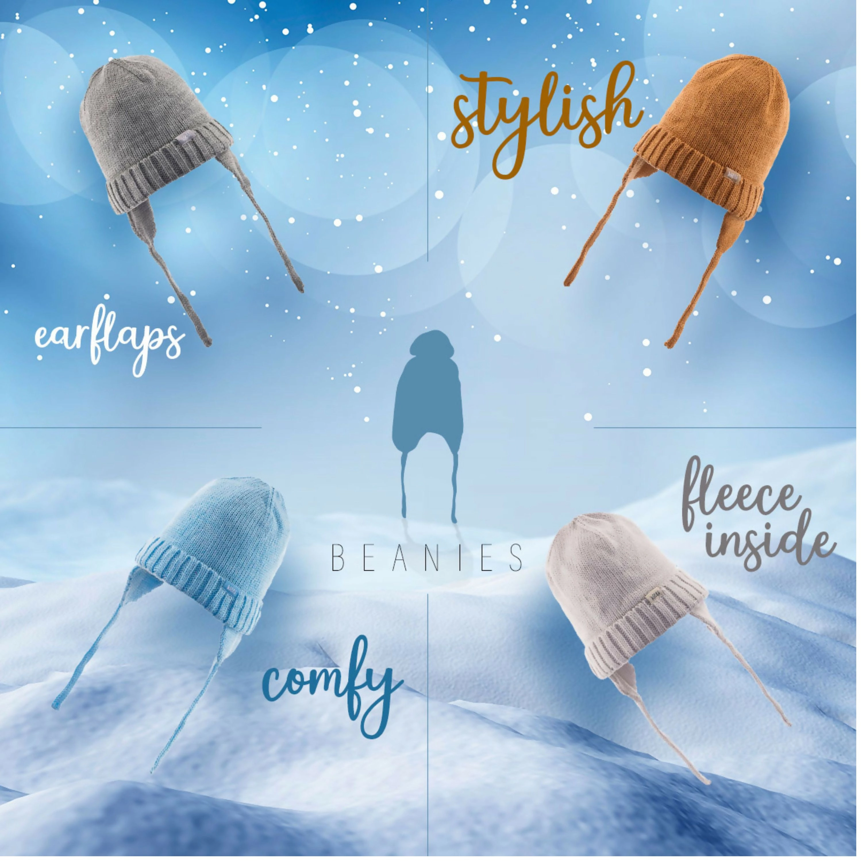 Wear Sierra Newborn & Infant Boys Knitted Winter Beanie With Earflaps