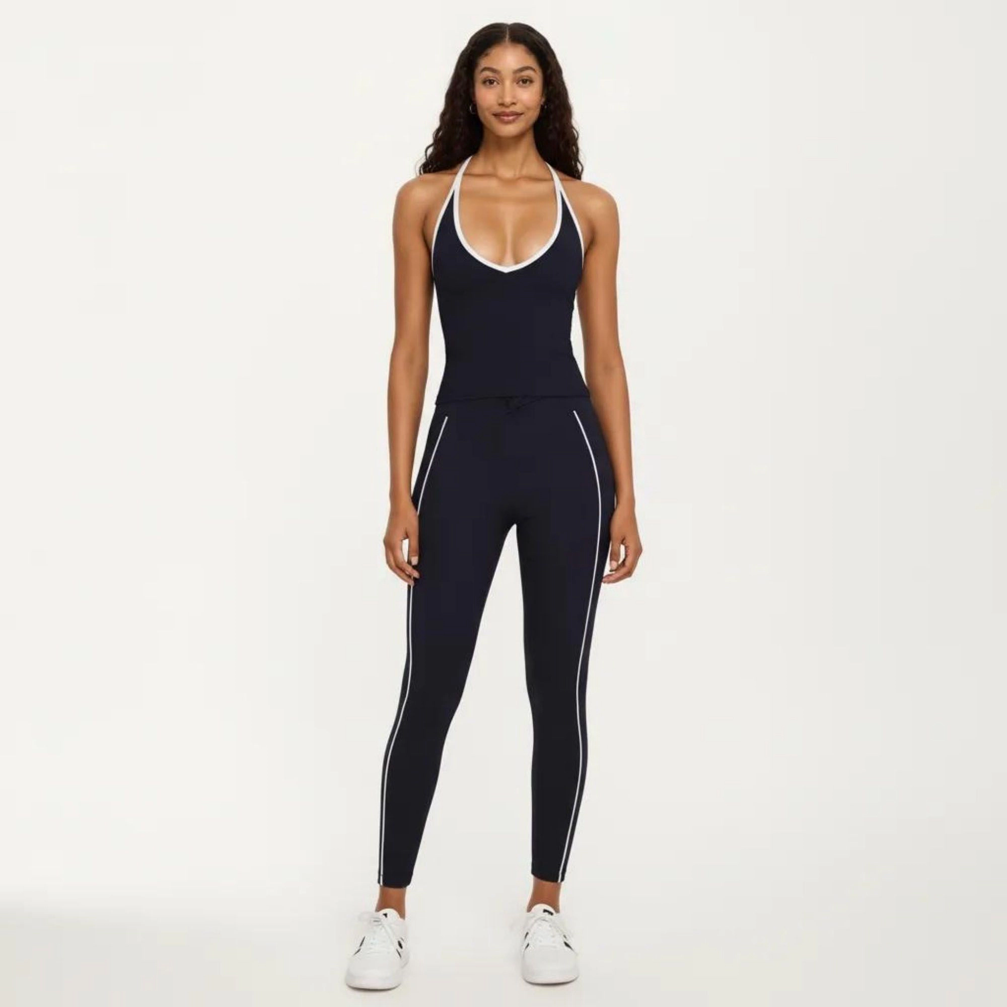 Anna-Kaci Women's Halter Active Crop Top with Built-In Support Ribbed Workout Tank for Yoga Fitness Training