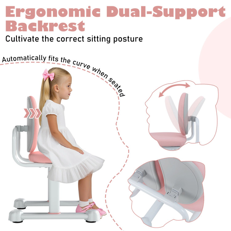 Hivvago Kids Desk Chair Children Study Chair With Double Back Support And Adjustable Height
