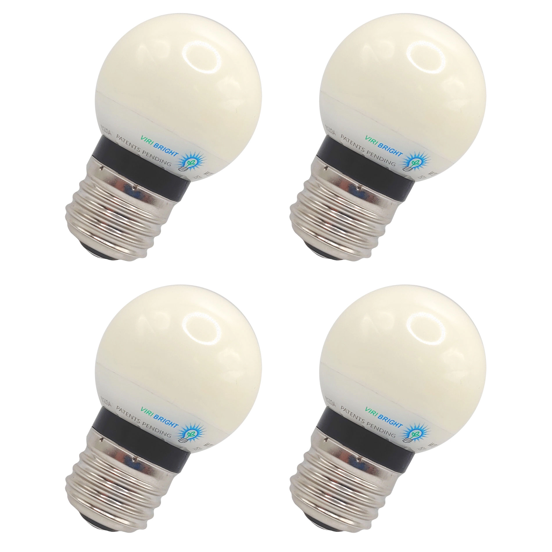 Viribright® G15 LED Bulb, E26, Screw Base, Globe 180 Lumens, 90+ CRI, Warm White 2700K (4 Pack)
