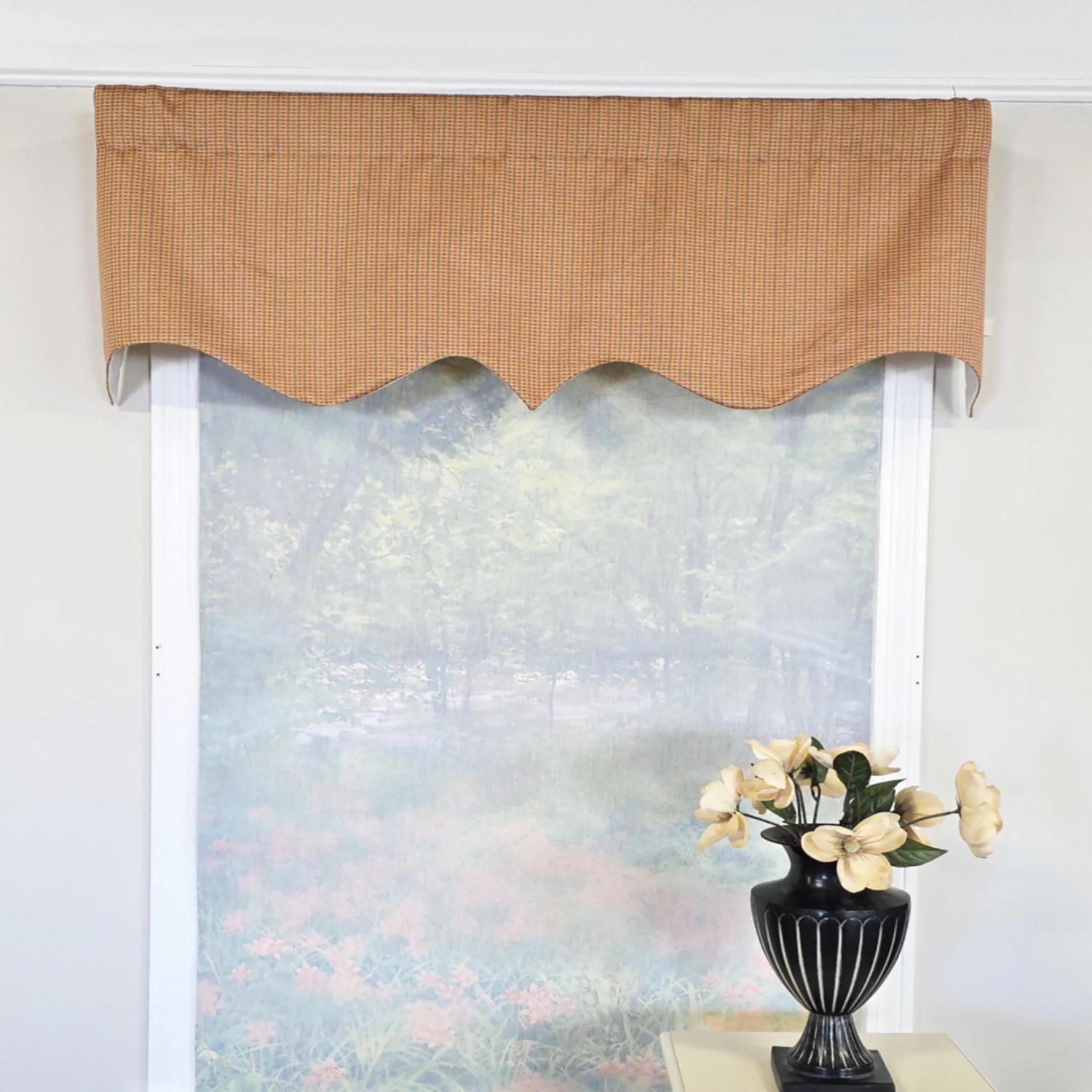 RLF Home Mini Woven Regal Window Valance 100% Cotton Lined Rod Pocket 50" x 17" Multi