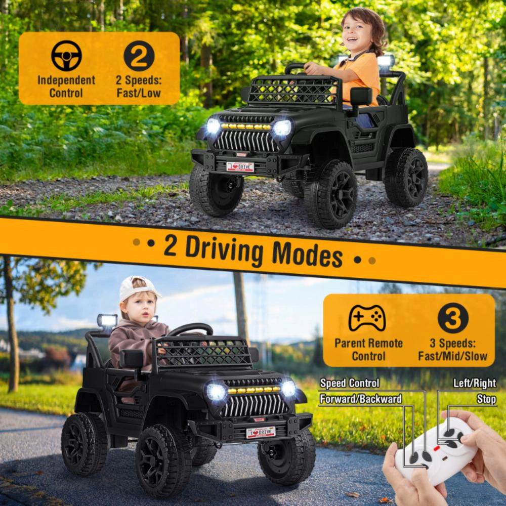 Hivvago 12V Kids Ride on Truck Car with Parental Remote and Music Player