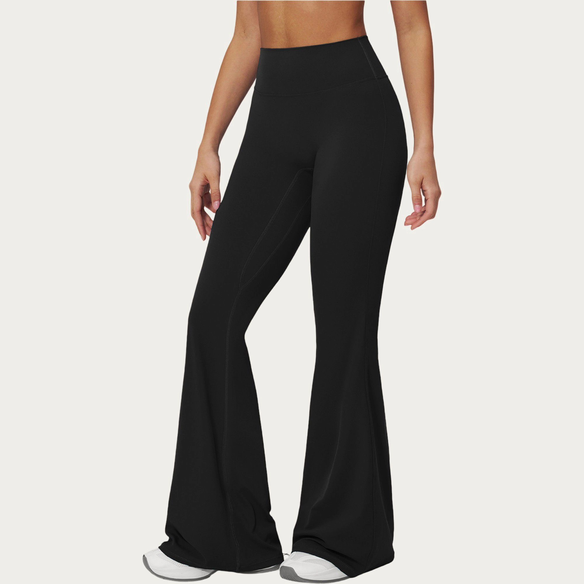 Anna-Kaci Active Women's High Waist Flare Yoga Pants with Wide Leg Stretch Fit and Seam Detail