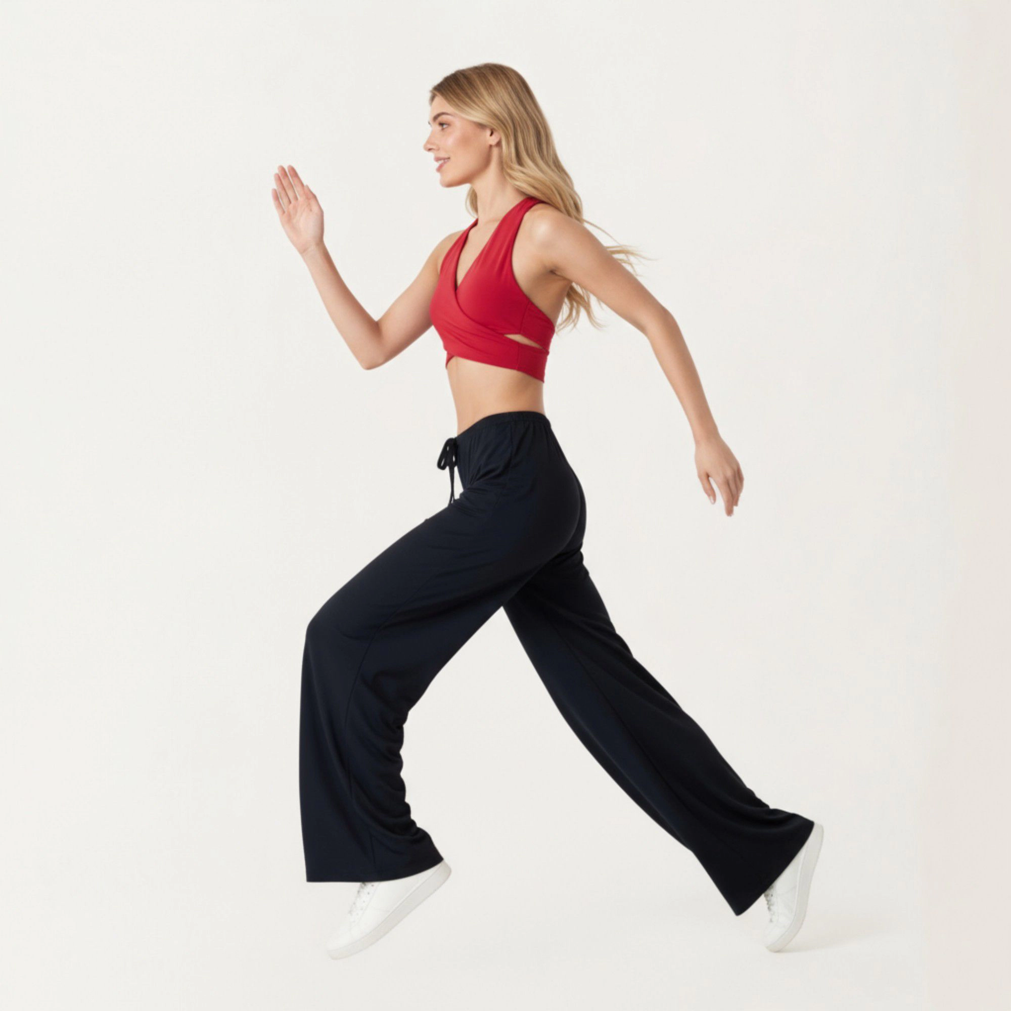 Anna-Kaci Women's High-Waist Wide-Leg Lounge Pants with Soft Stretch Fabric Adjustable Drawstring Waistband