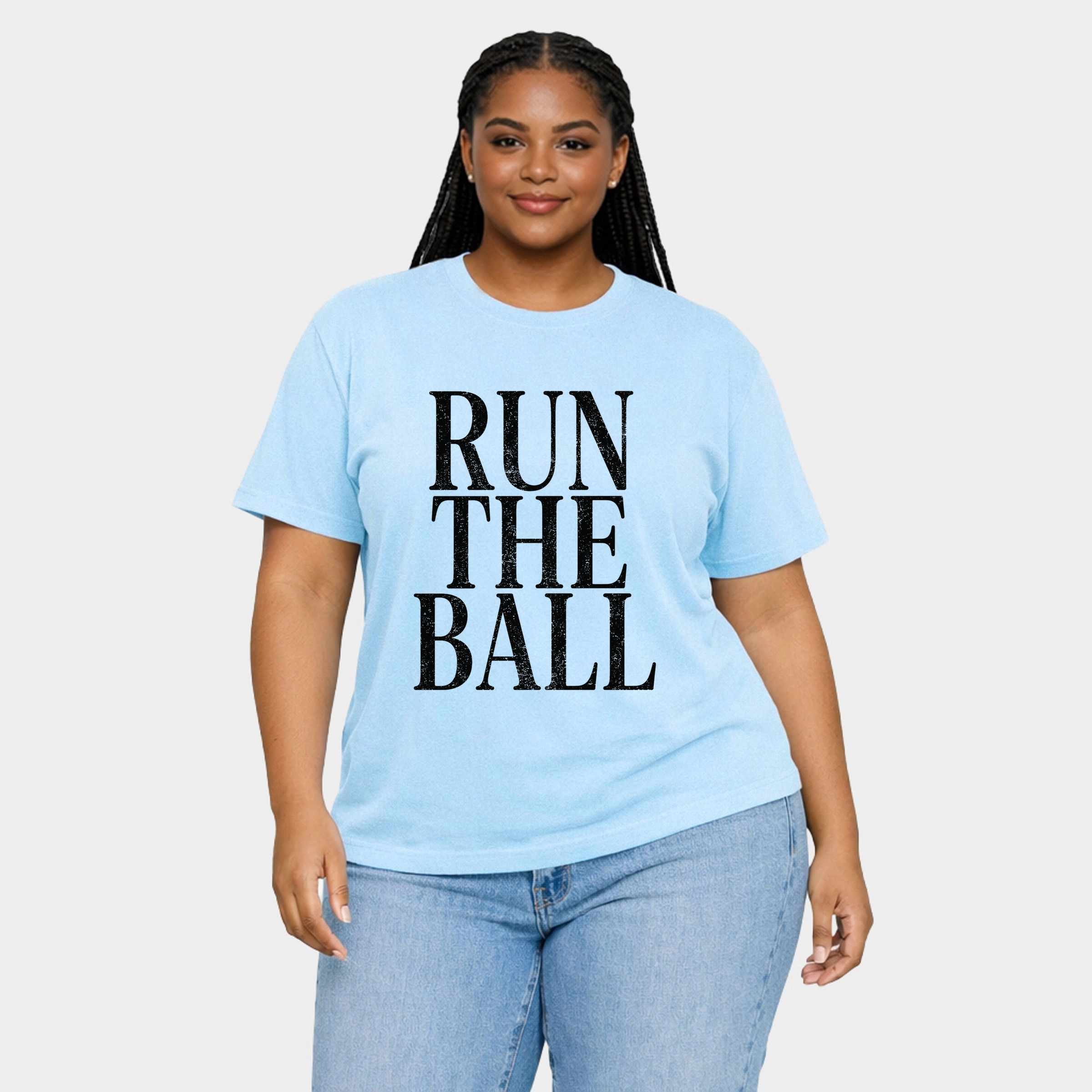 Simply Sage Market - Women's Plus Garment Dyed Tee Run The Ball Tall