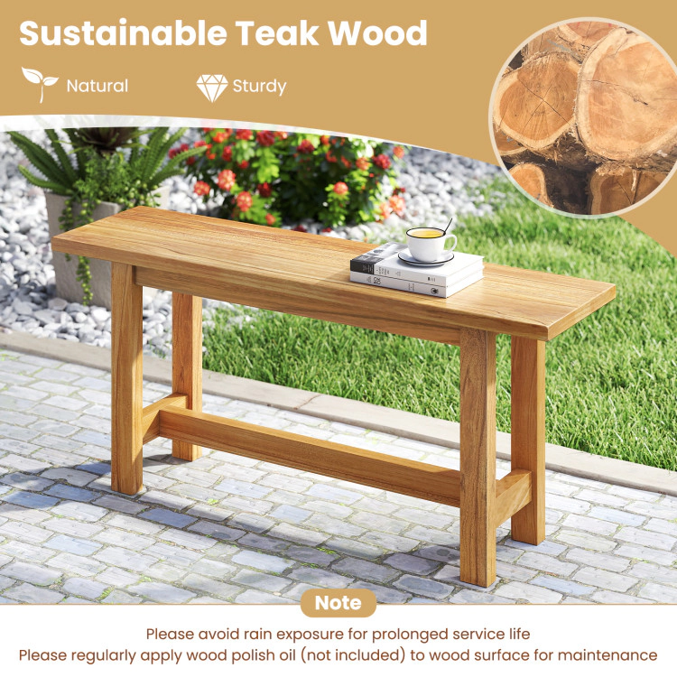 Hivvago Outdoor Teak Wood Bench For Porch Backyard And Poolside