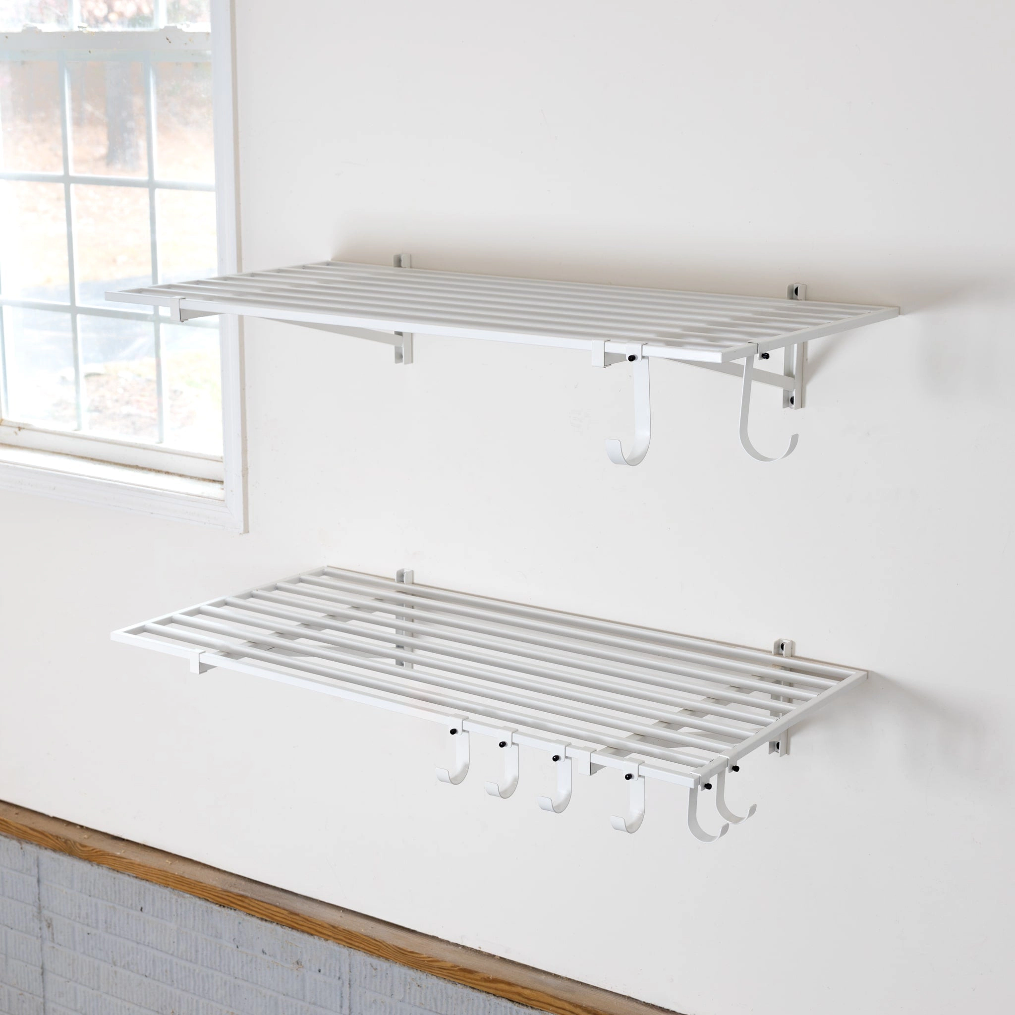 StoreYour 2' x 4' Bristol Garage Wall Mount Shelves, 2 Pack, White