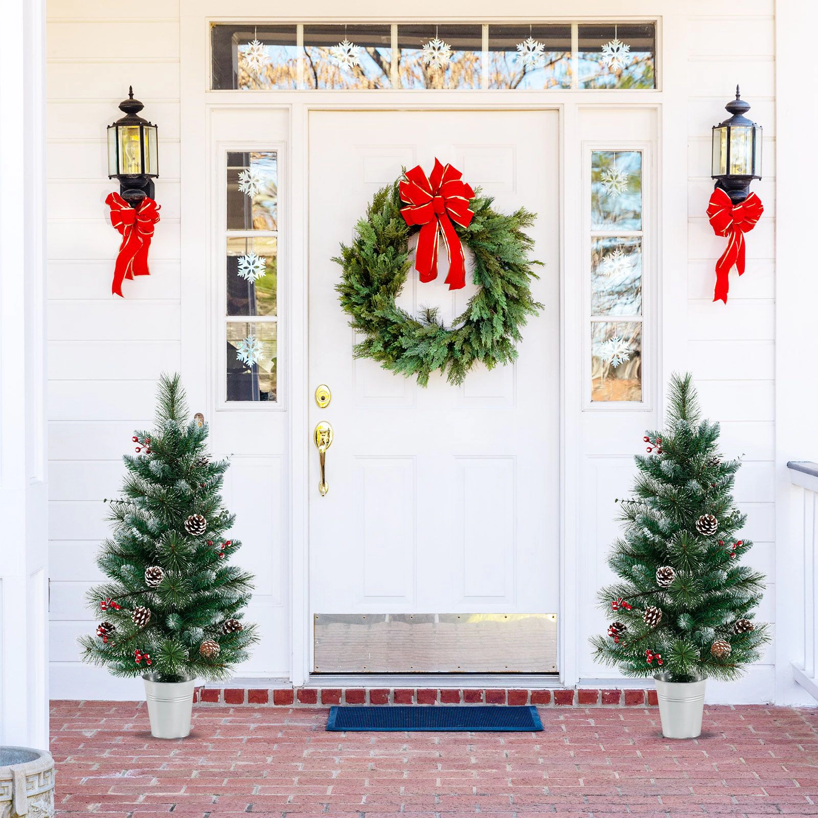 SlickBlue 3FT Pre-Lit Christmas Tree with LED Lights & Pine Cones
