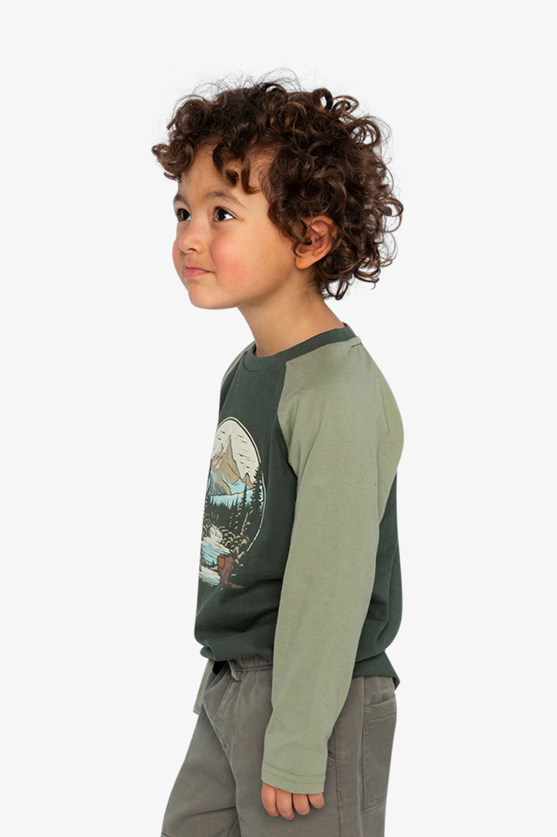 Deux par Boys Raglan T-Shirt with Nature Graphic