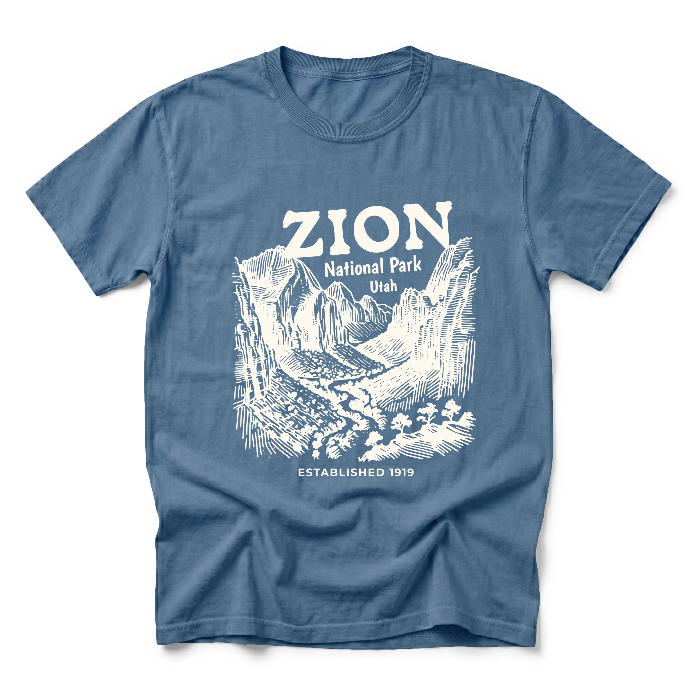 Simply Sage Market - Zion National Park Established 1919 Men's Garment Dyed Graphic T-Shirt