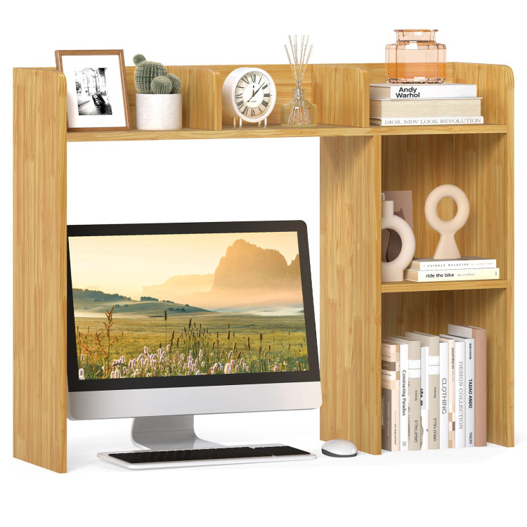 Hivvago 3-Tier Multipurpose Desk Bookshelf with 4 Shelves