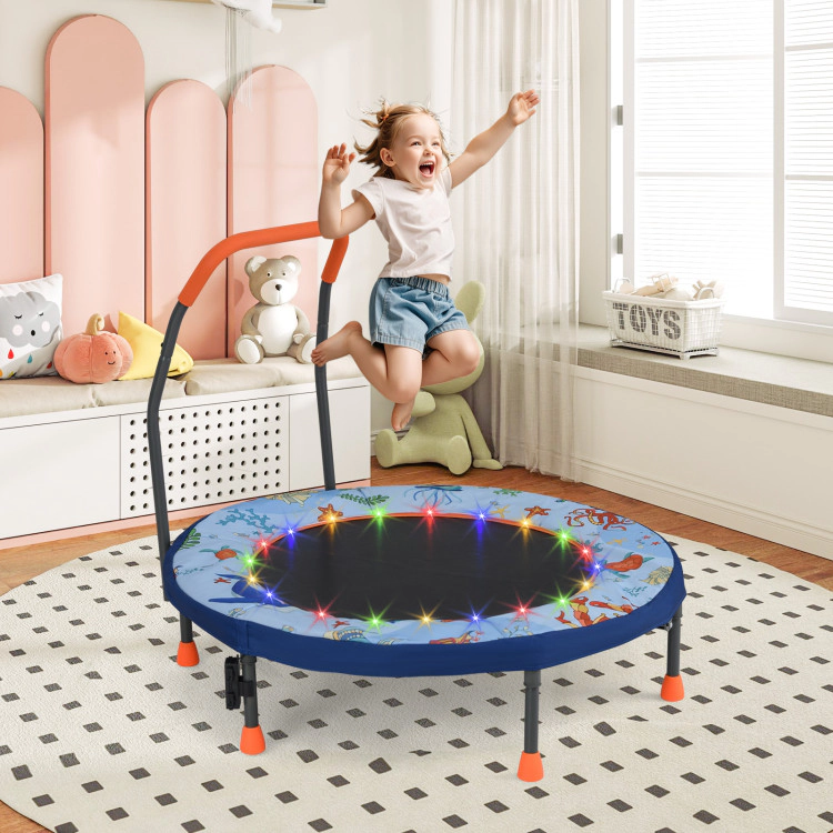 Hivvago Mini Trampoline Folding Small Rebounder For Kids With Lights