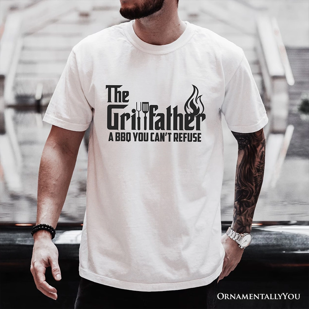 OrnamentallyYou Mens The Grillfather BBQ T-Shirt