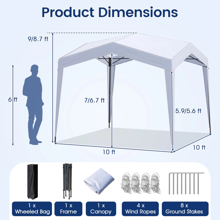 Hivvago Folding Outdoor Canopy Shelter with Rolling Carry Bag and Stakes