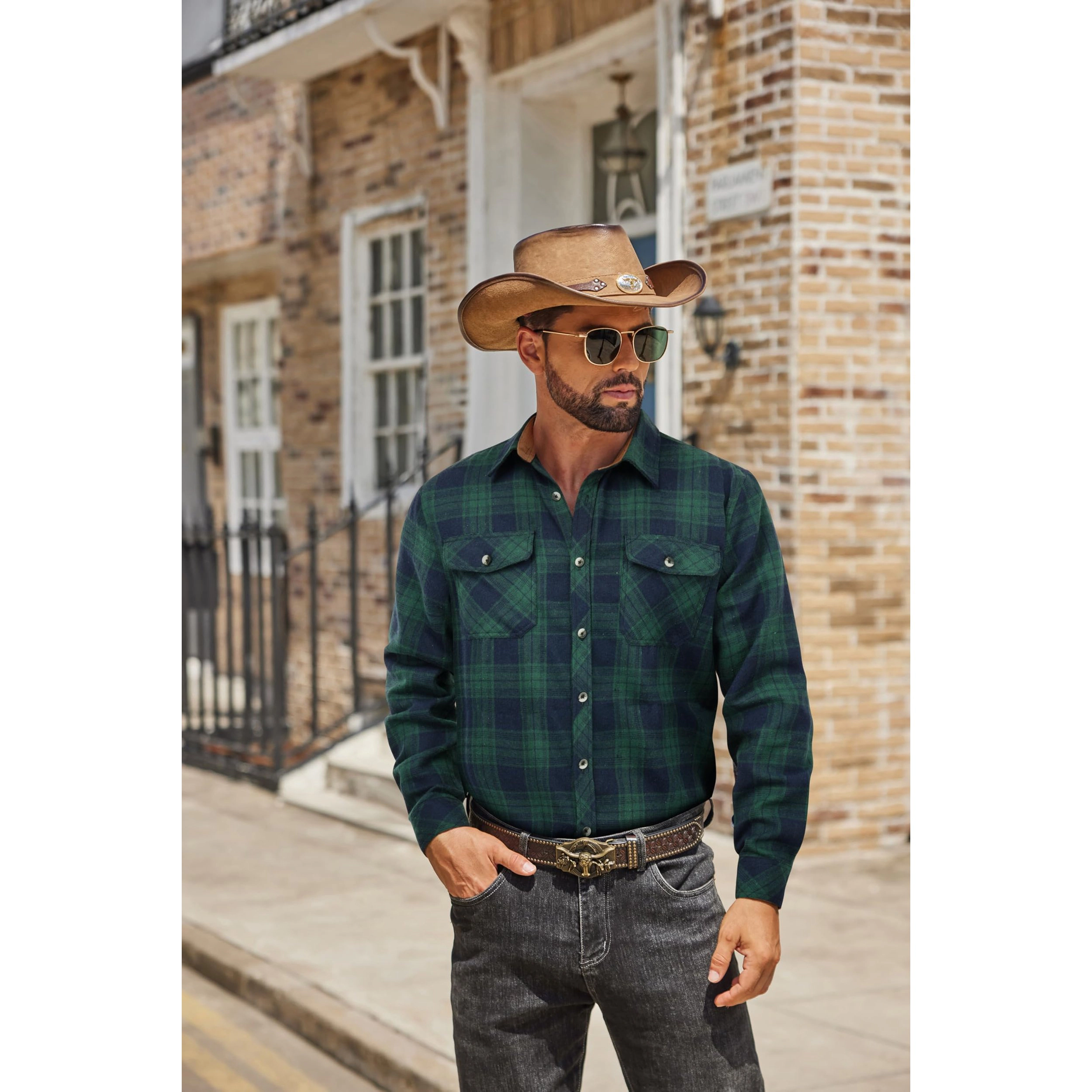 COOFANDY Men's Regular Fit Long Sleeve Button Down Flannel Shirt