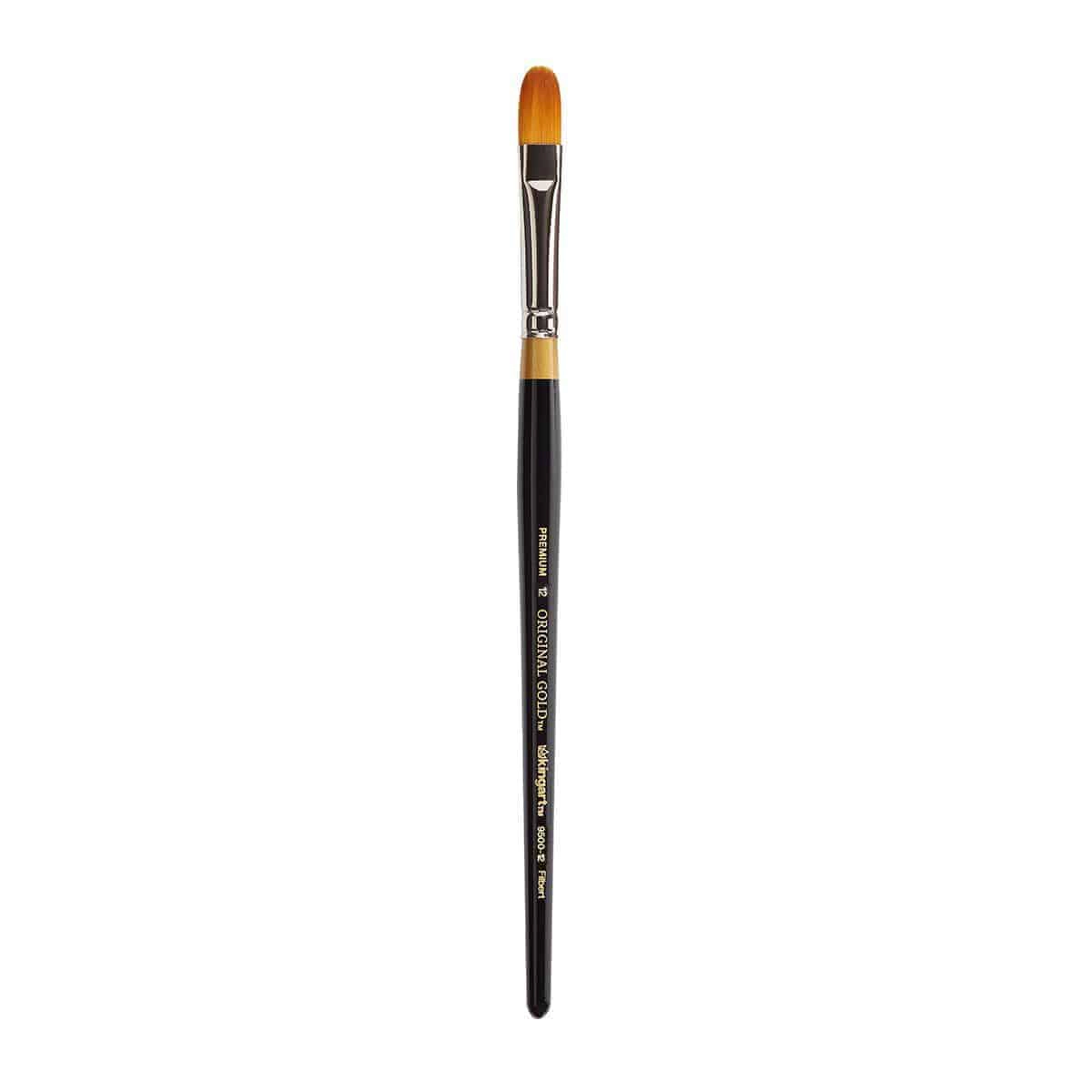 KINGART Original Gold 9500 Filbert Golden Taklon Brush - Size 10