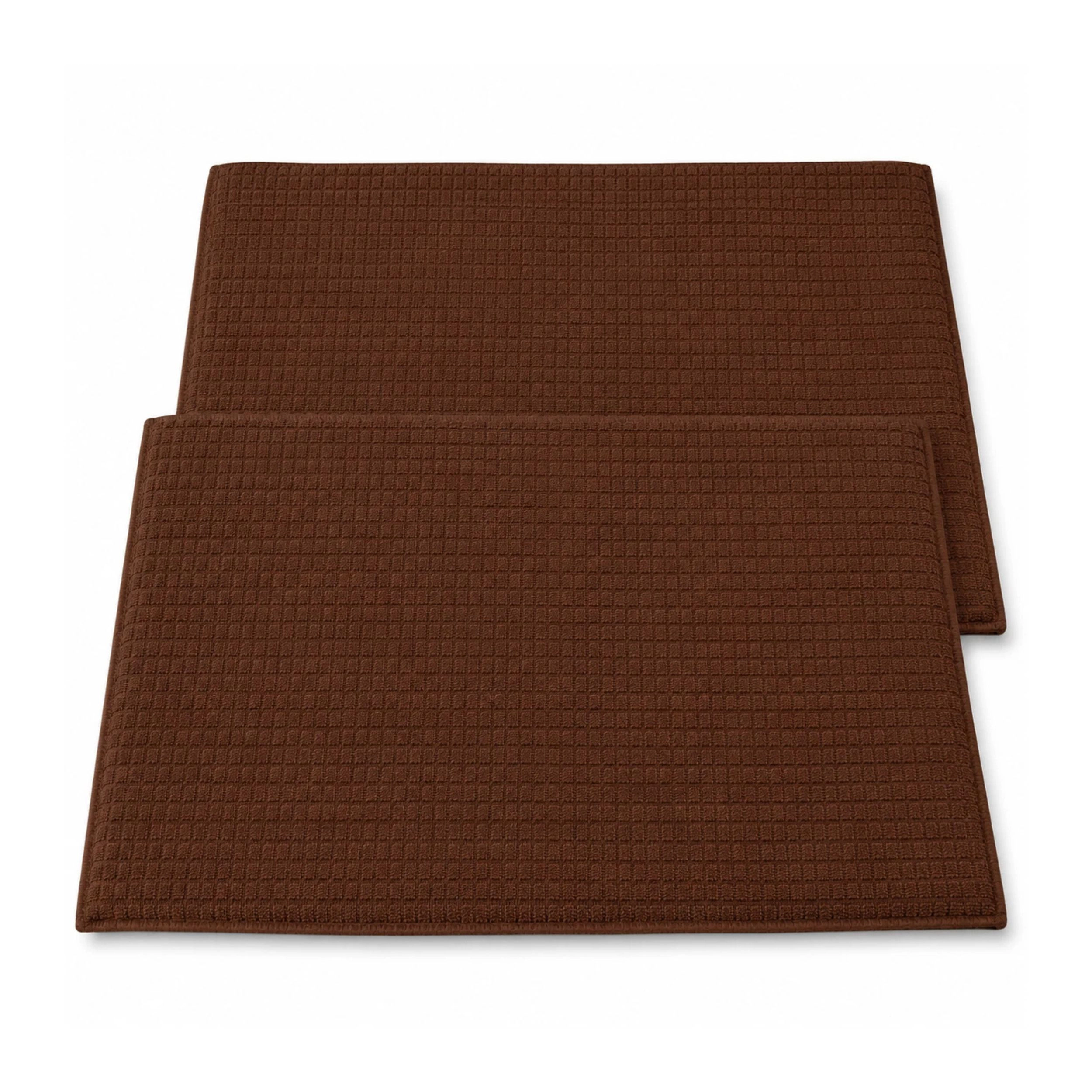 Home Collection Pack of 2 Brown Absorbent Dish Drying Mats 20" x 15"