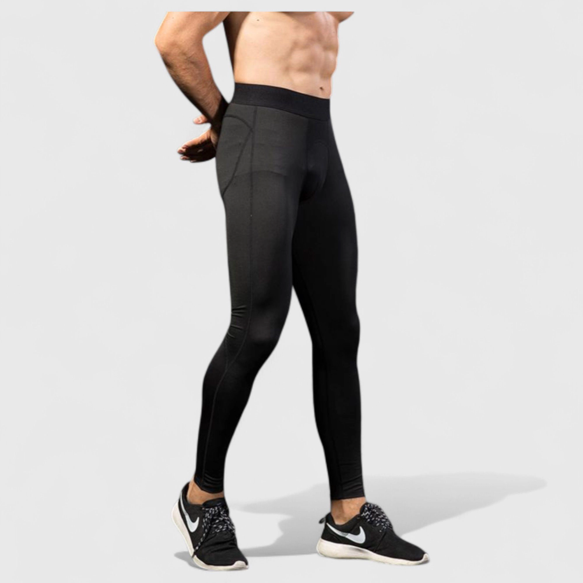 Anna-Kaci Men's Performance Leggings with Contoured Support Pouch and Seamless Fit