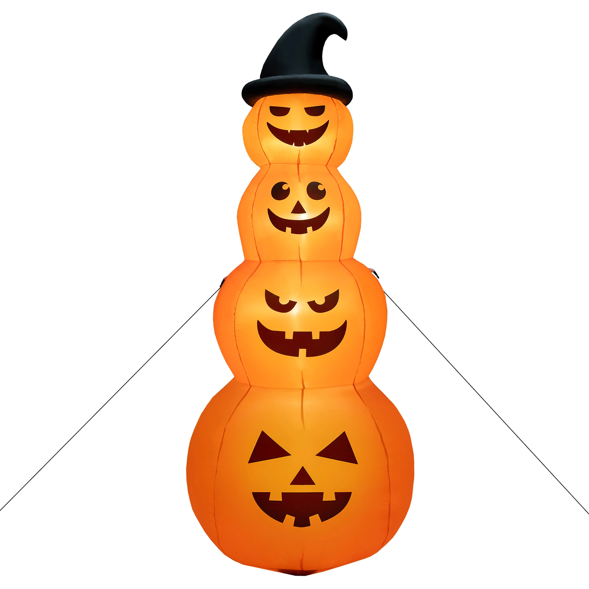 LJG 8 Feet Inflatable Halloween Pumpkins Stack with Built-in LED Lights