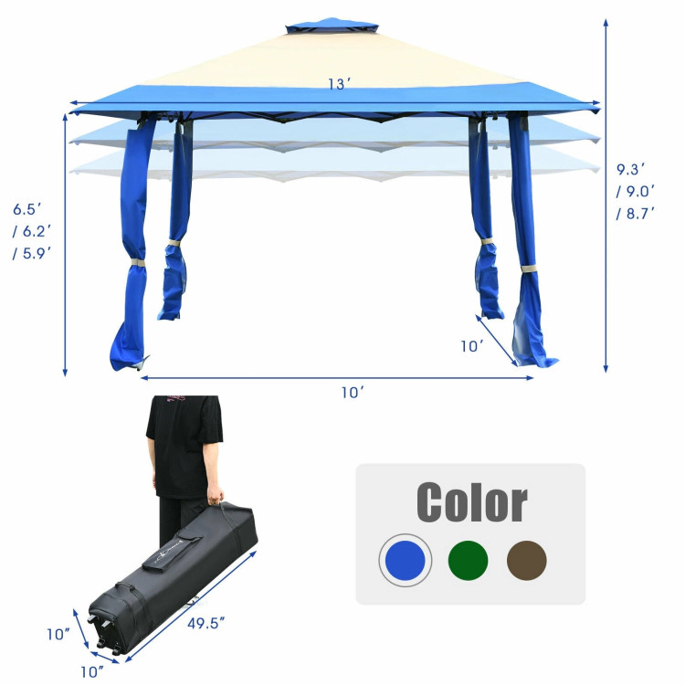 Hivvago 13 x 13 Feet Instant Pop Up Canopy Tent for Outdoor Events