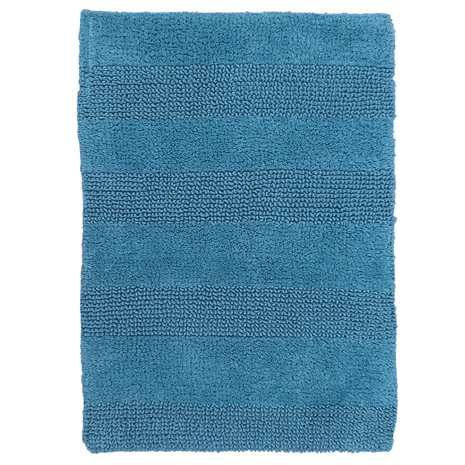 Knightsbridge Stylish And Comfortable All Season Traditional Wide Cut Design Cotton Bath Rug 17" X 24" Aqua