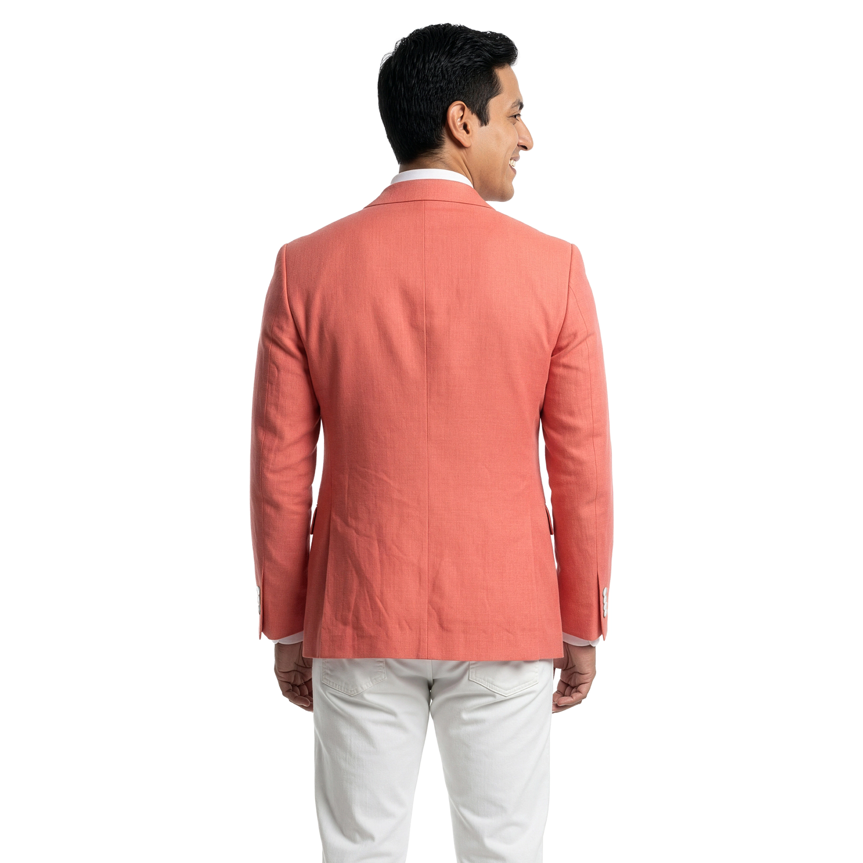 Tazzio Mens Linen Look Notch Lapel Blazer
