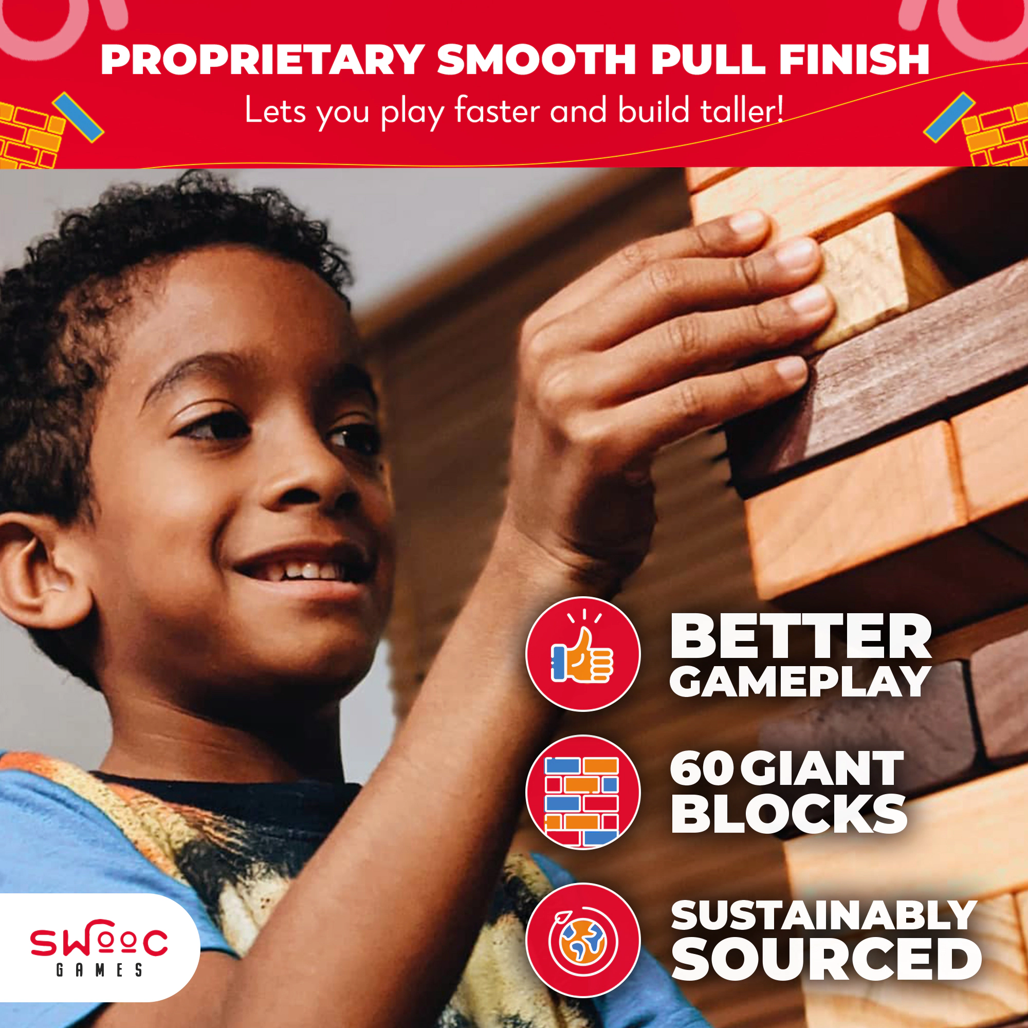 Swooc Games | Reclaimed Wood Giant Tower Game