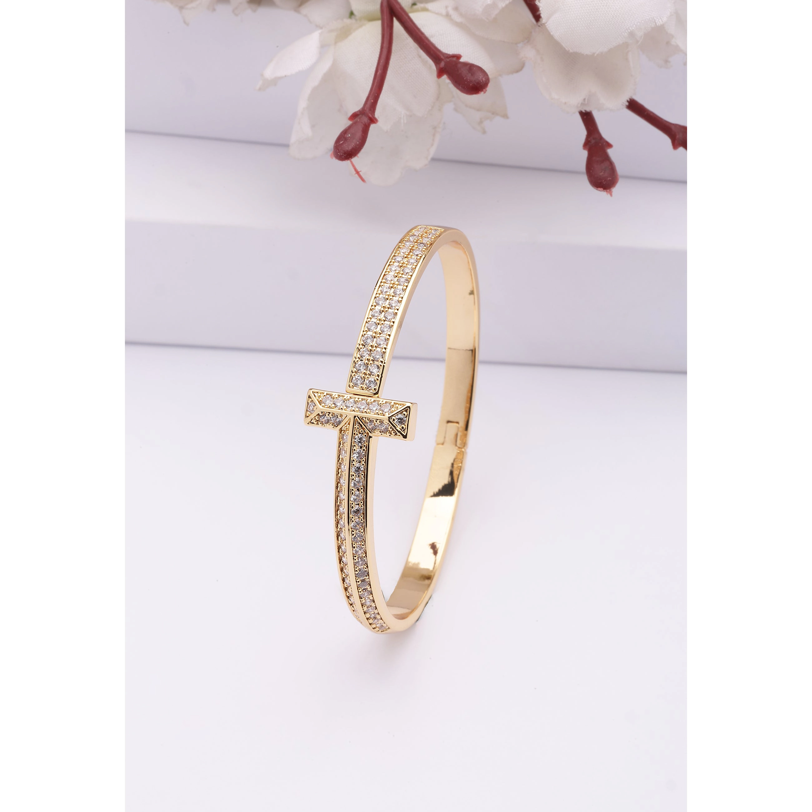 AGP PARIS Womens Radiance T-Bar Bangle Bracelet