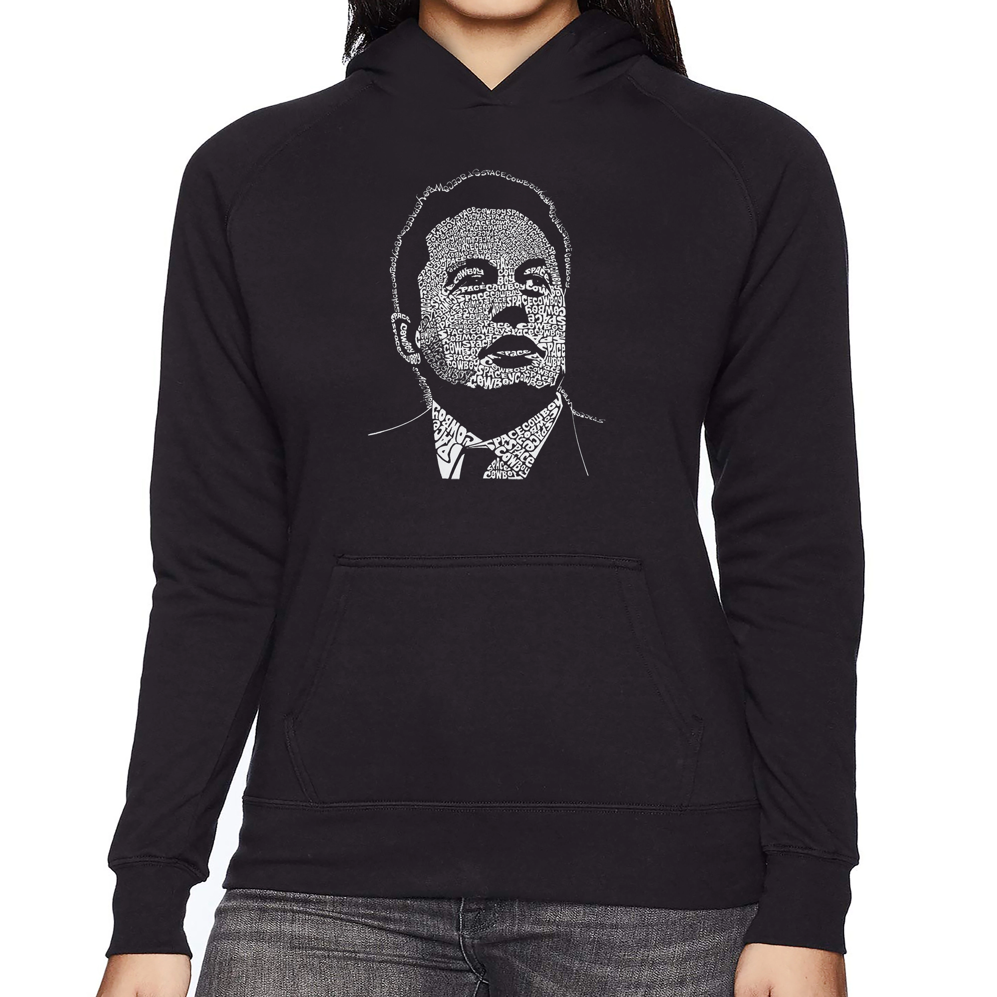 LA Pop Art Elon Musk - Women's Word Hooded Sweatshirt