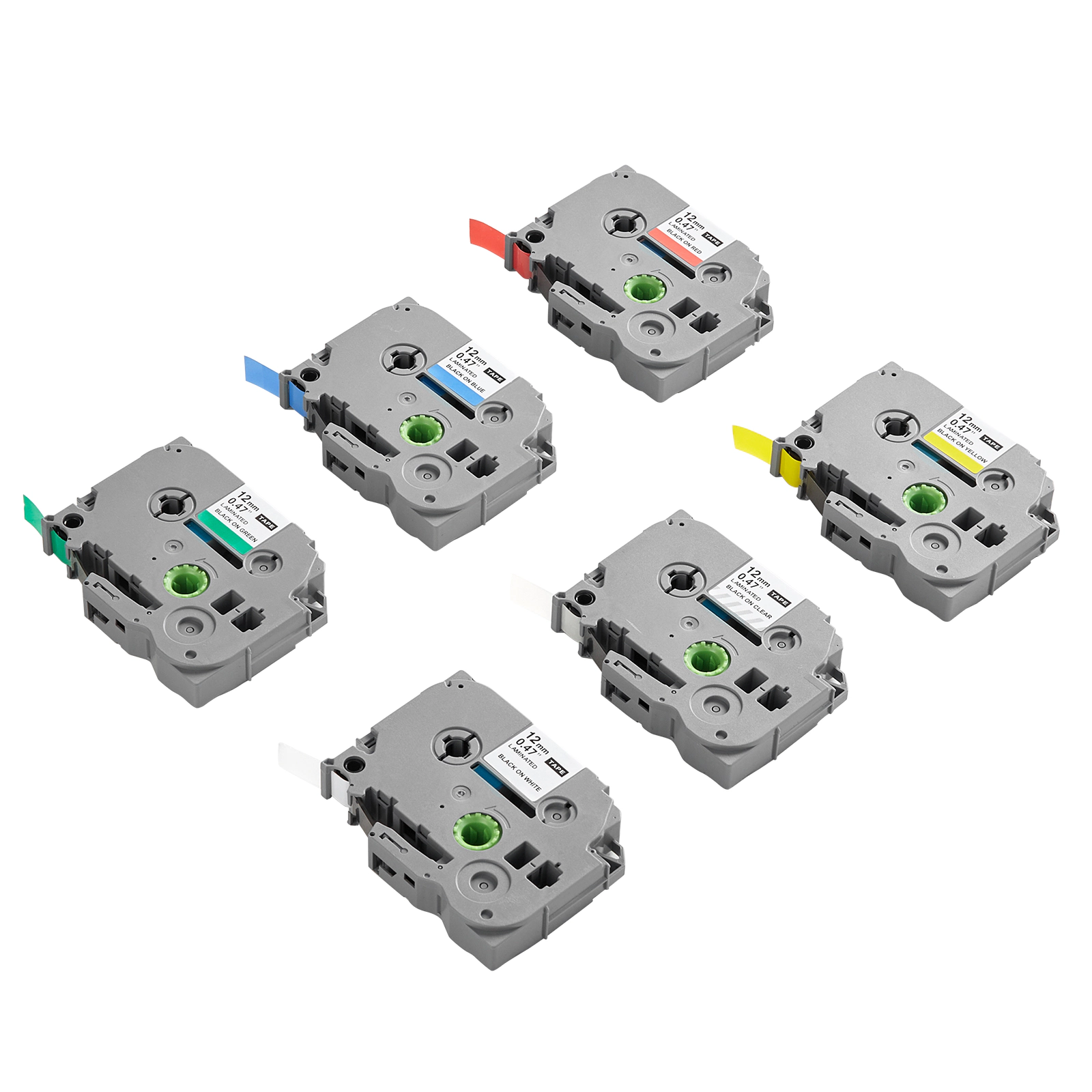 HONGGE Label Maker Tape, 0.47 / 12 mm Refills Compatible for Various Types of Brother P-Touch
