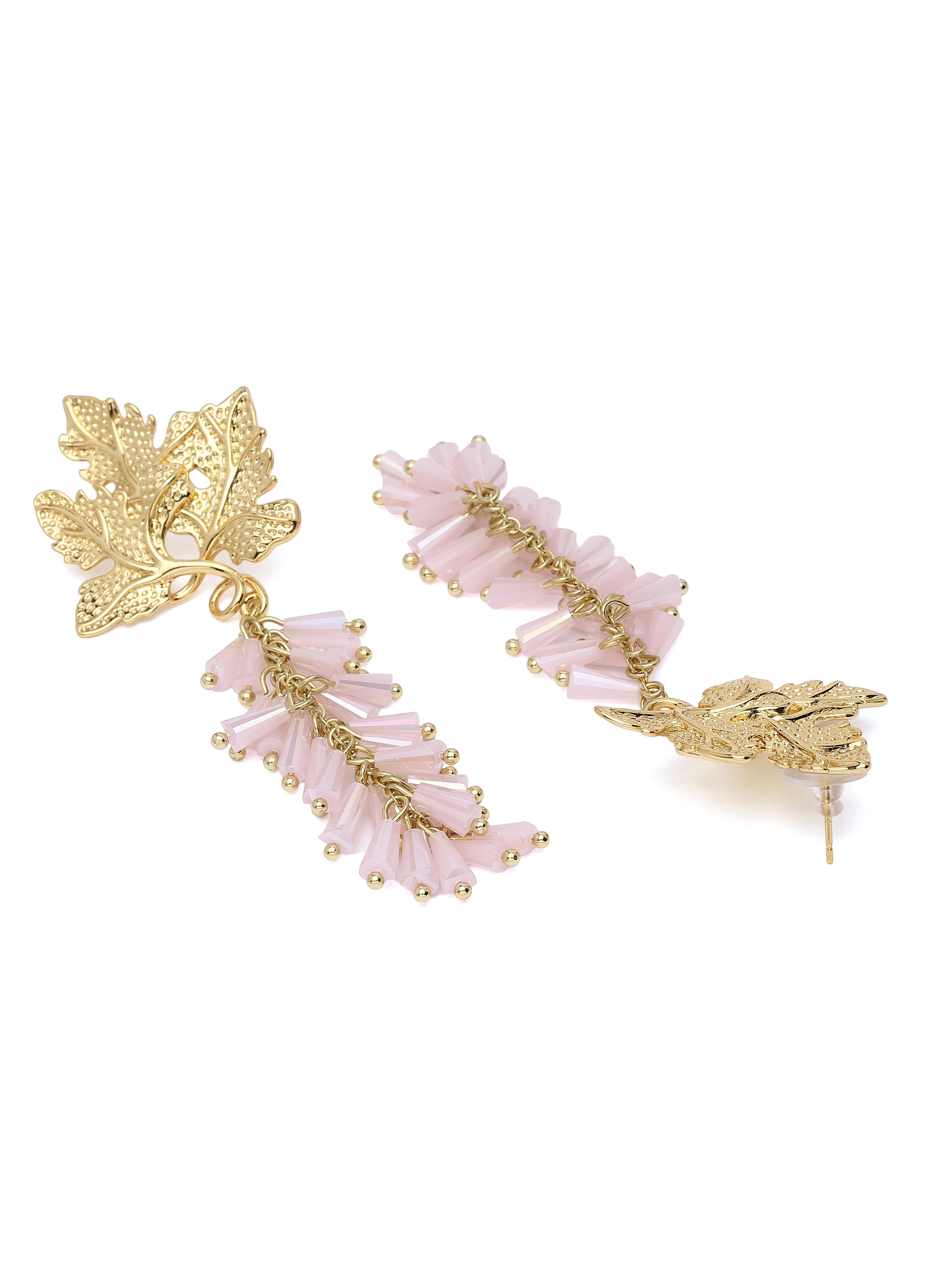 AGP PARIS Womens Leaf Branch Drop Earrings