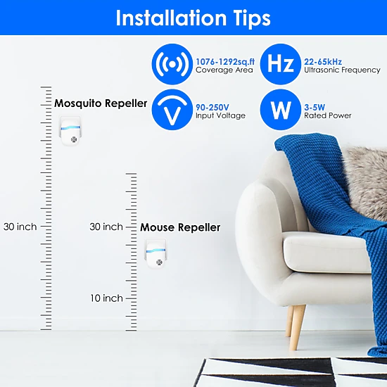 GBruno 6-Pack Ultrasonic Pest Repeller