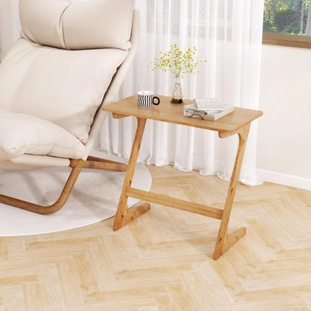 Hivvago Modern Bamboo Z-Frame Sofa Table with Spacious Top and Sleek Compact Design