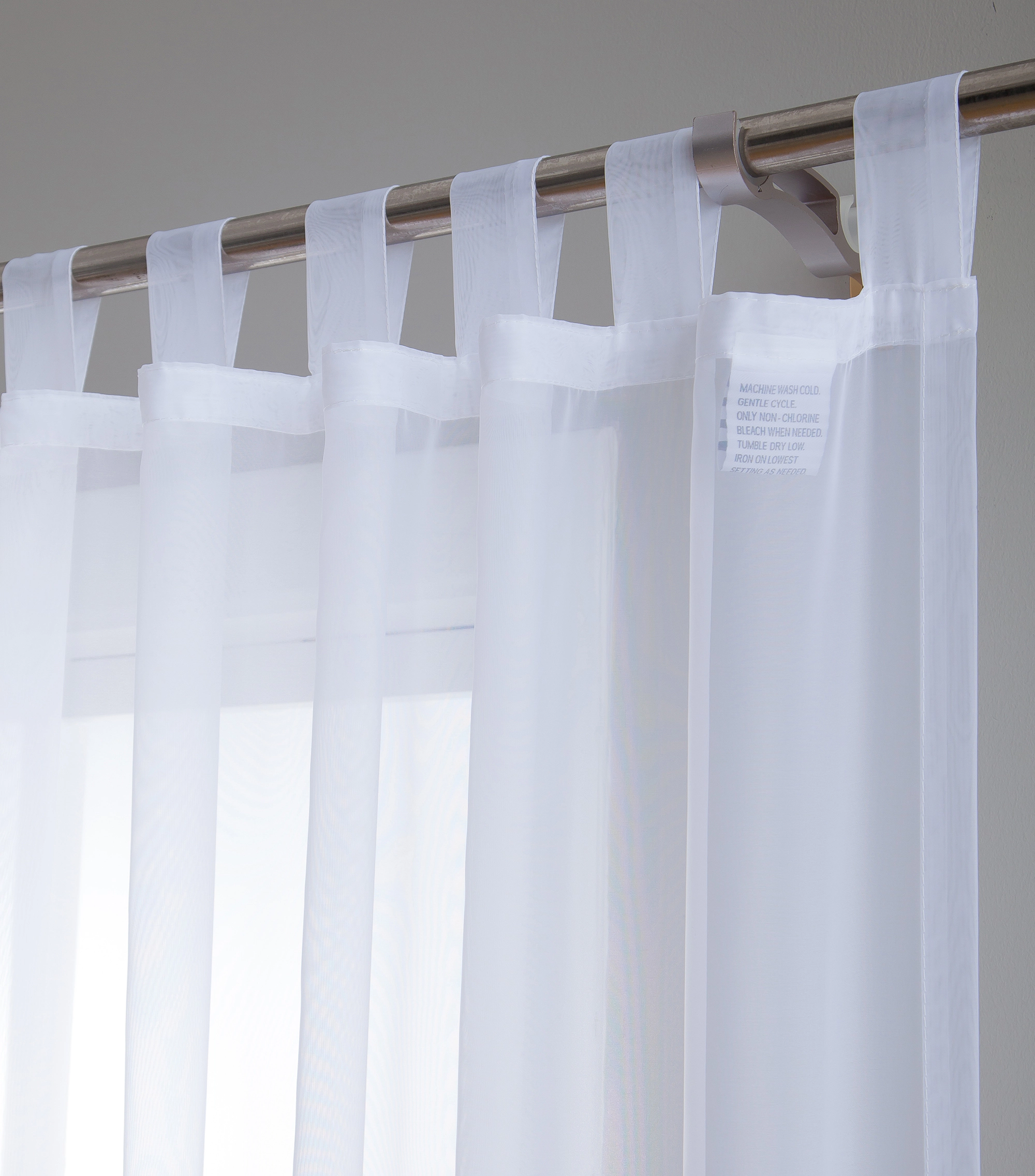 HLC.ME Tab Top Window Curtain Sheer Voile Panels for Living room & Bedroom, Set of 2