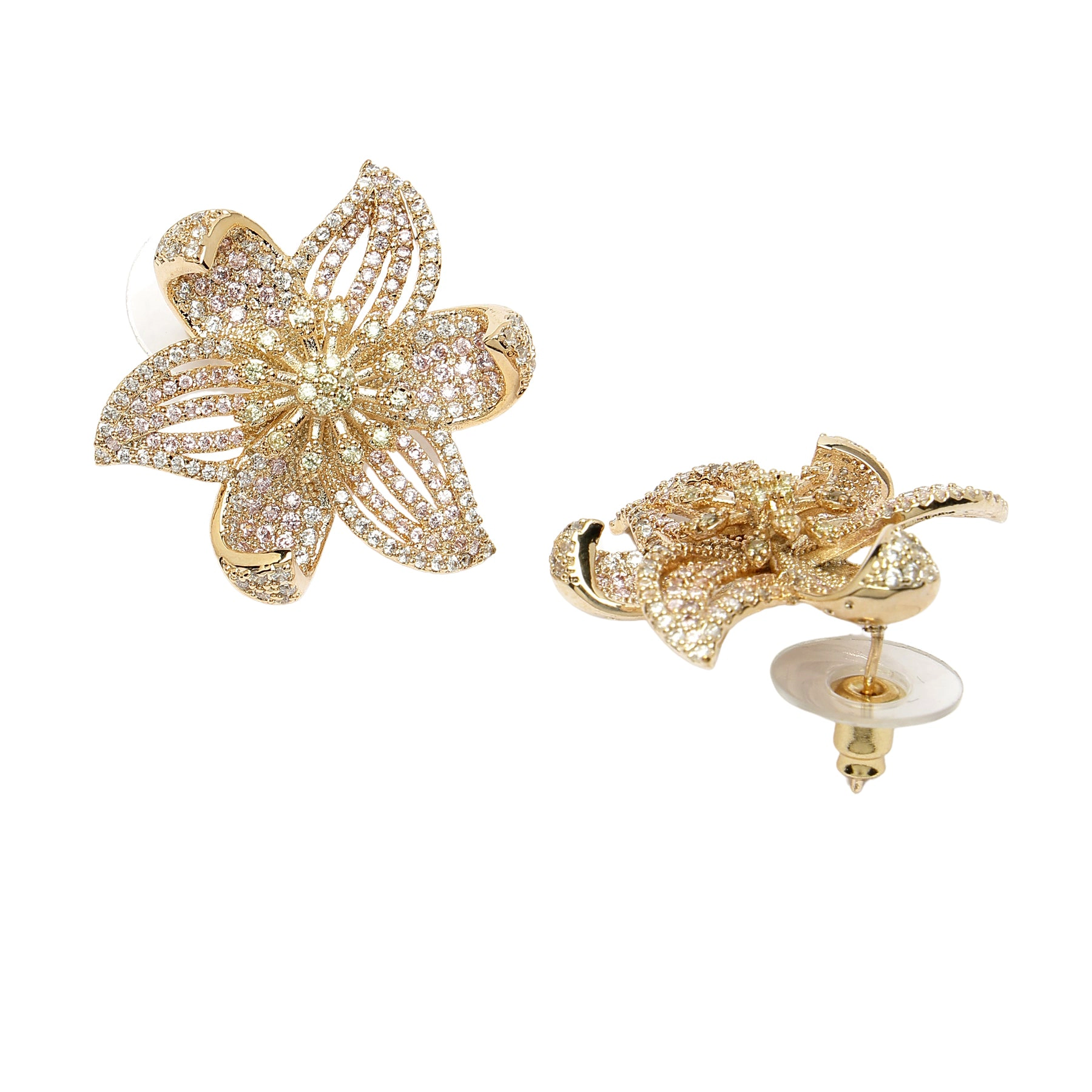 AGP PARIS Womens Diva Collection Cubic Zirconia Gleaming Stud Earrings