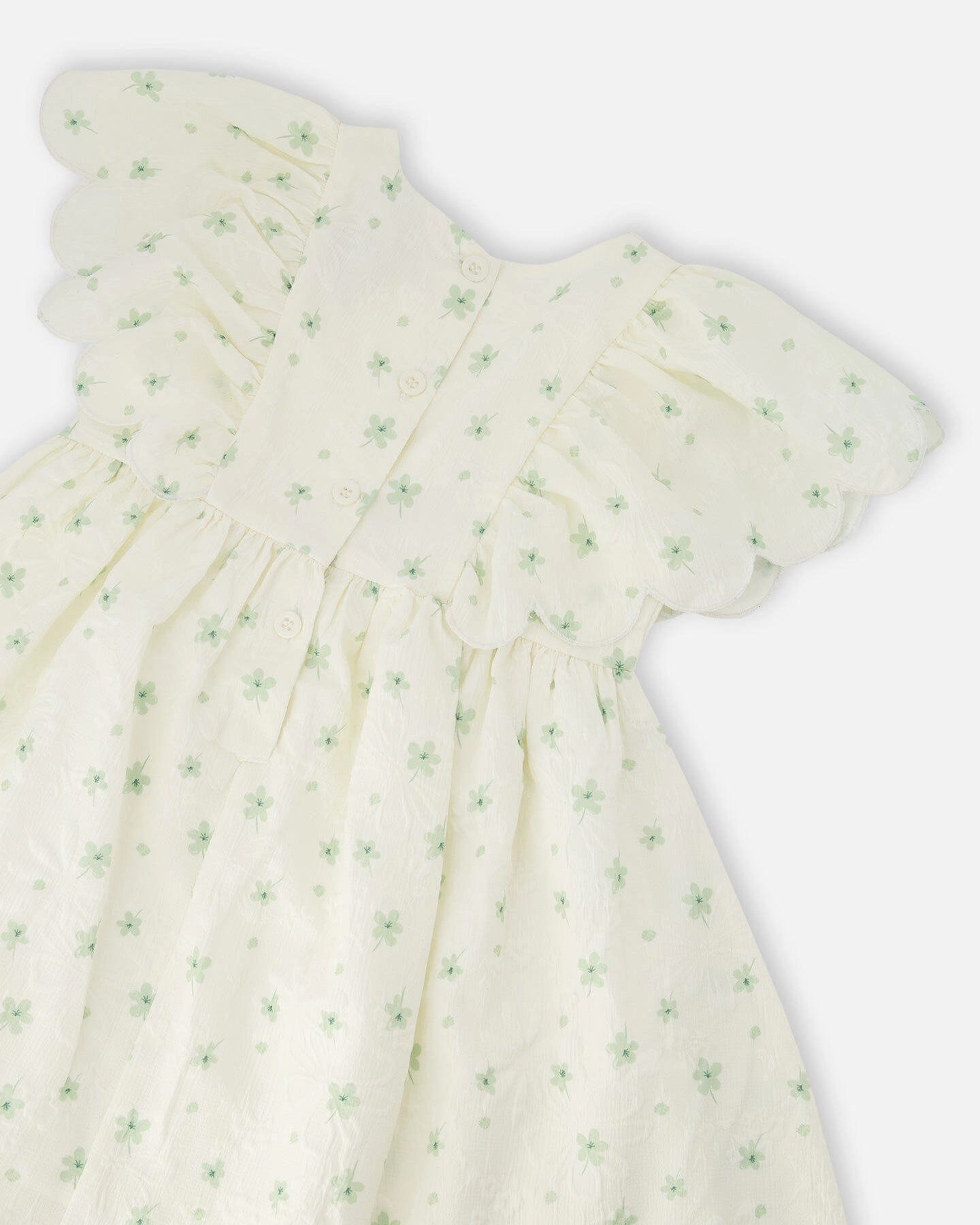 Deux par Deux Girls Jacquard Dress Printed Flowers