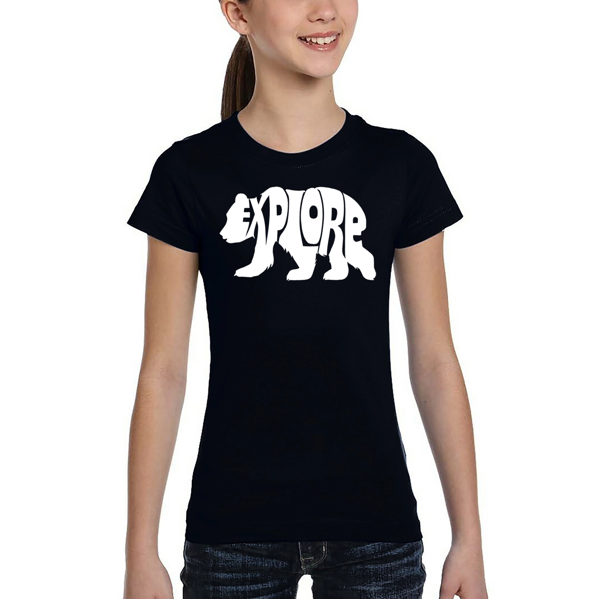 LA Pop Art Girls Word T-Shirt - Explore