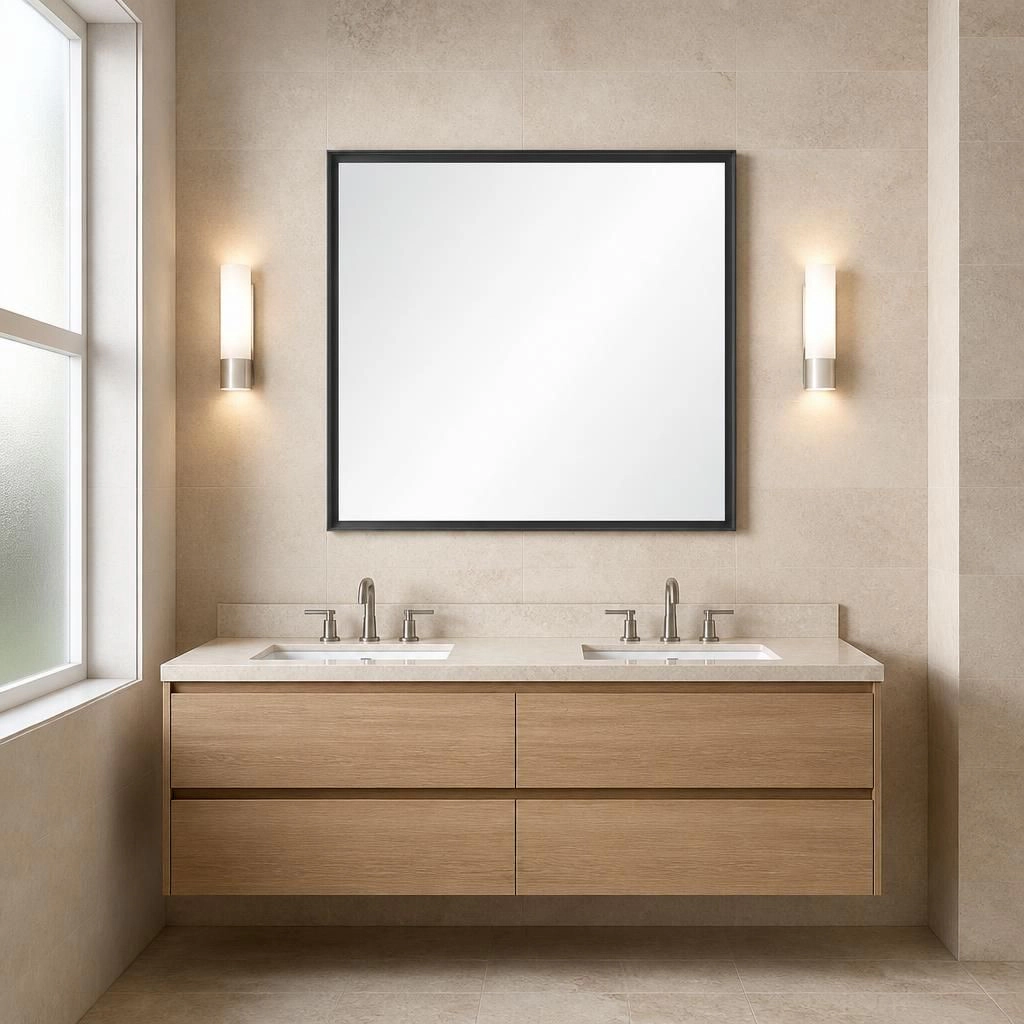 ELEMENT ACE Large Rectangular Aluminum Frame Bathroom Mirror