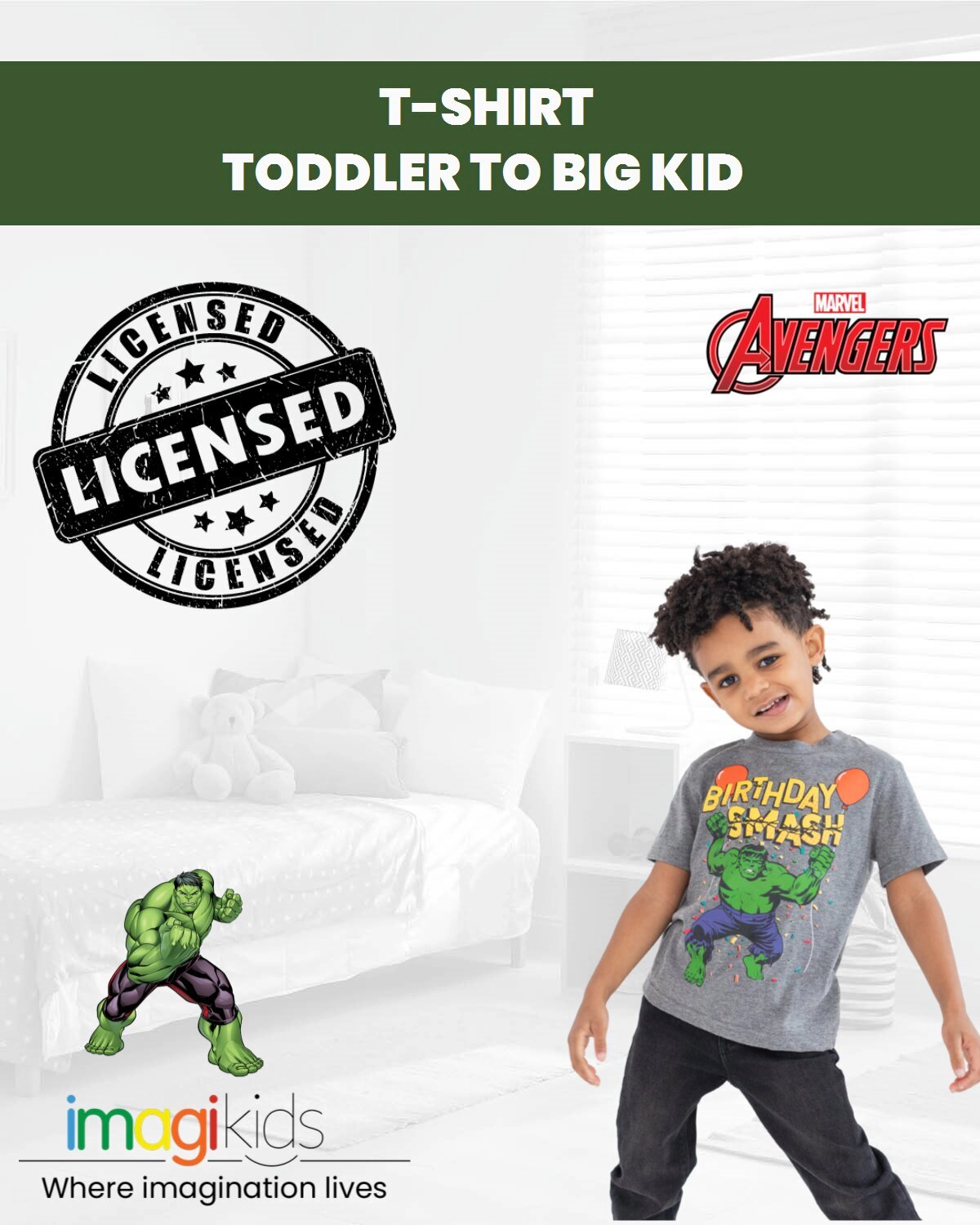 Marvel Avengers The Hulk Boys' Birthday T-Shirt