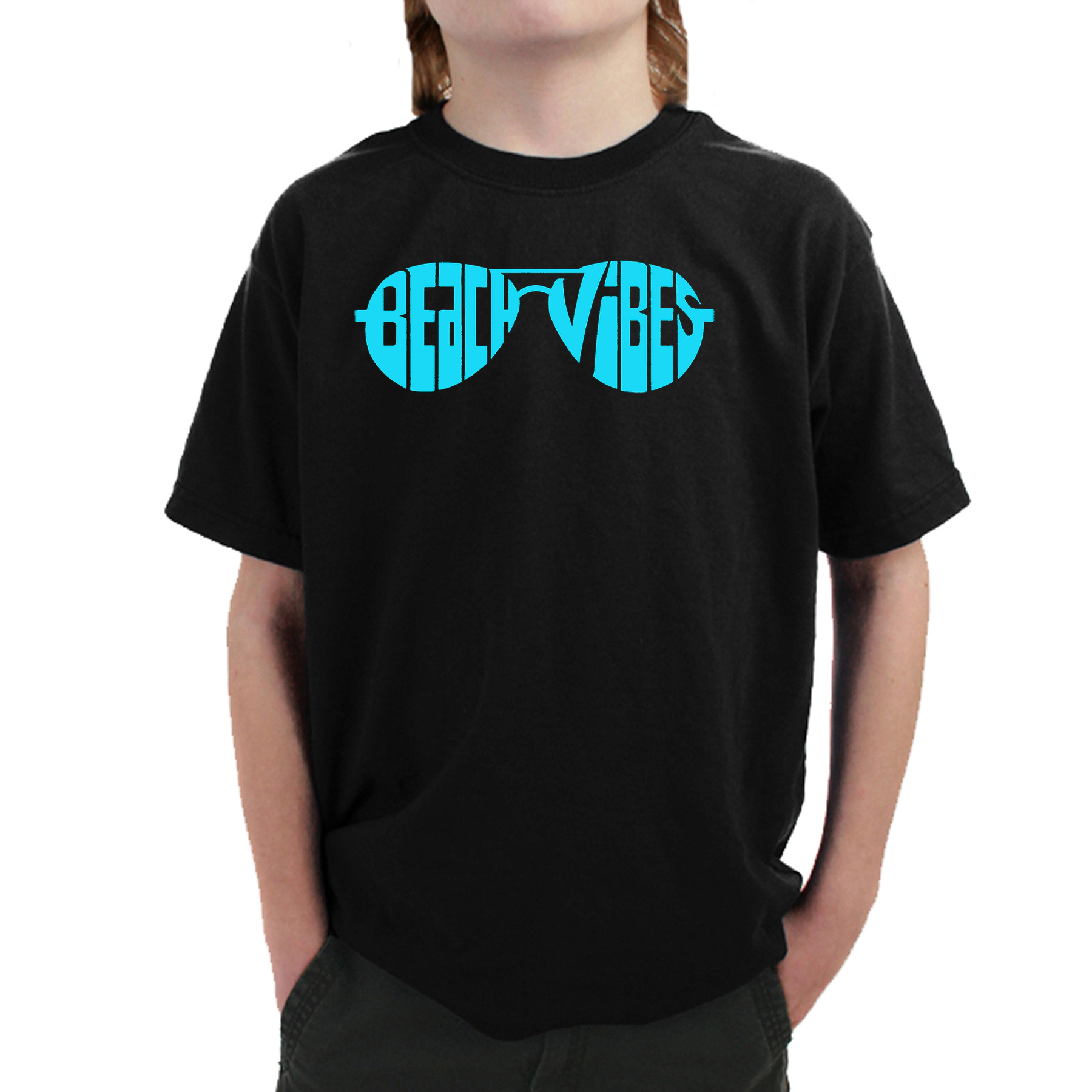 LA Pop Art Boy's Word T-Shirt - Beach Vibes