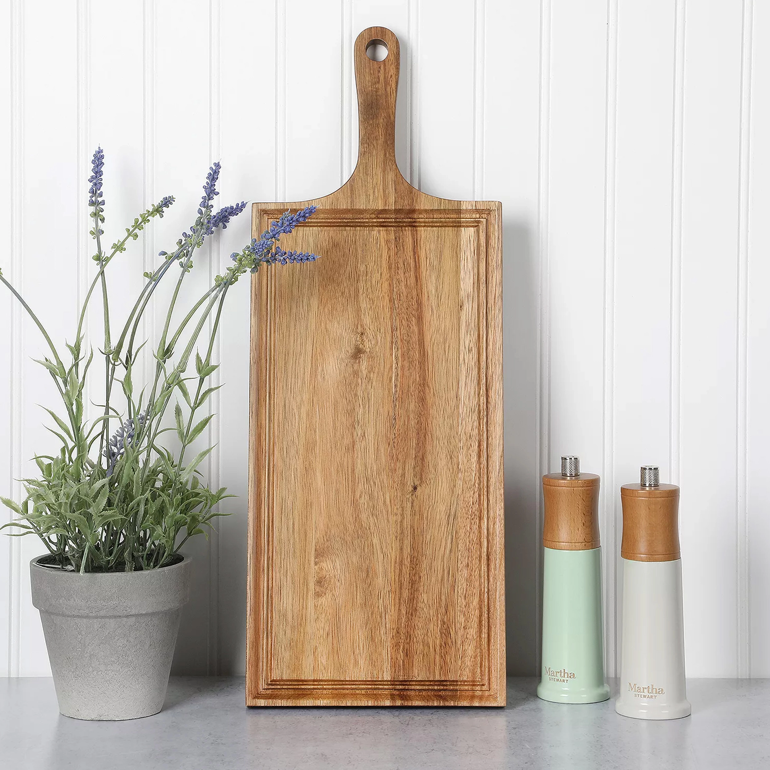 Martha Stewart Meadowhouse 20 x 7.5 Inch Acacia Wood Charcuterie Board in Brown