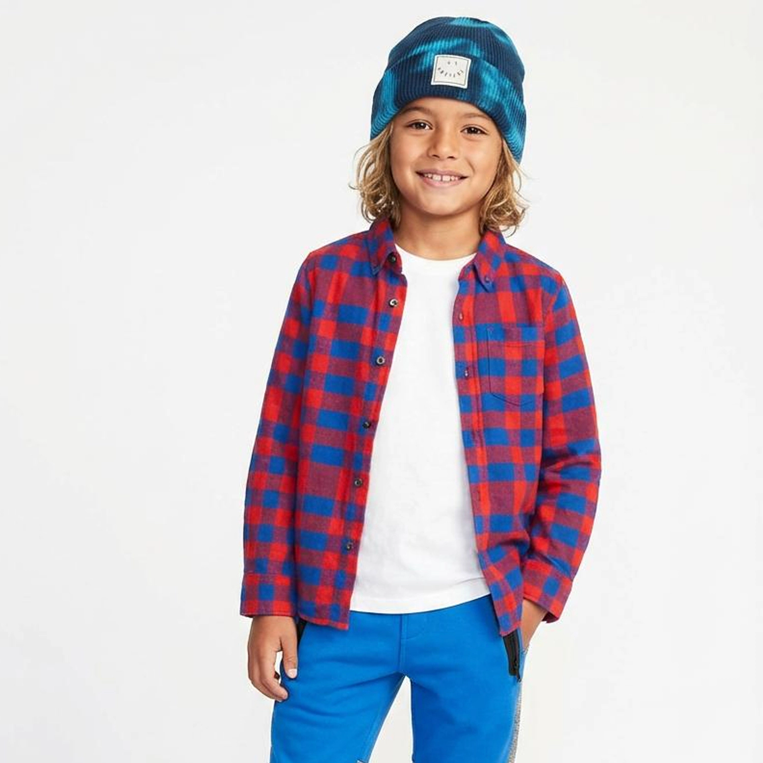 Rockets of Awesome Uneven Plaid Shirt for Boys