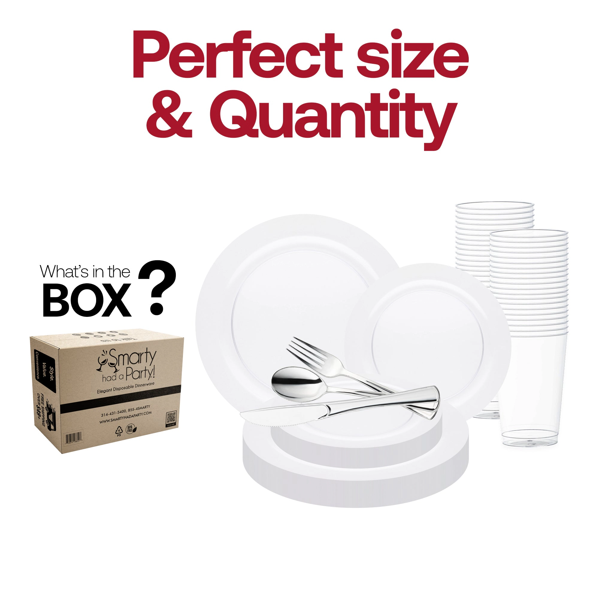 Smarty Had A Party Clear Economy Round Plastic Wedding Value Set